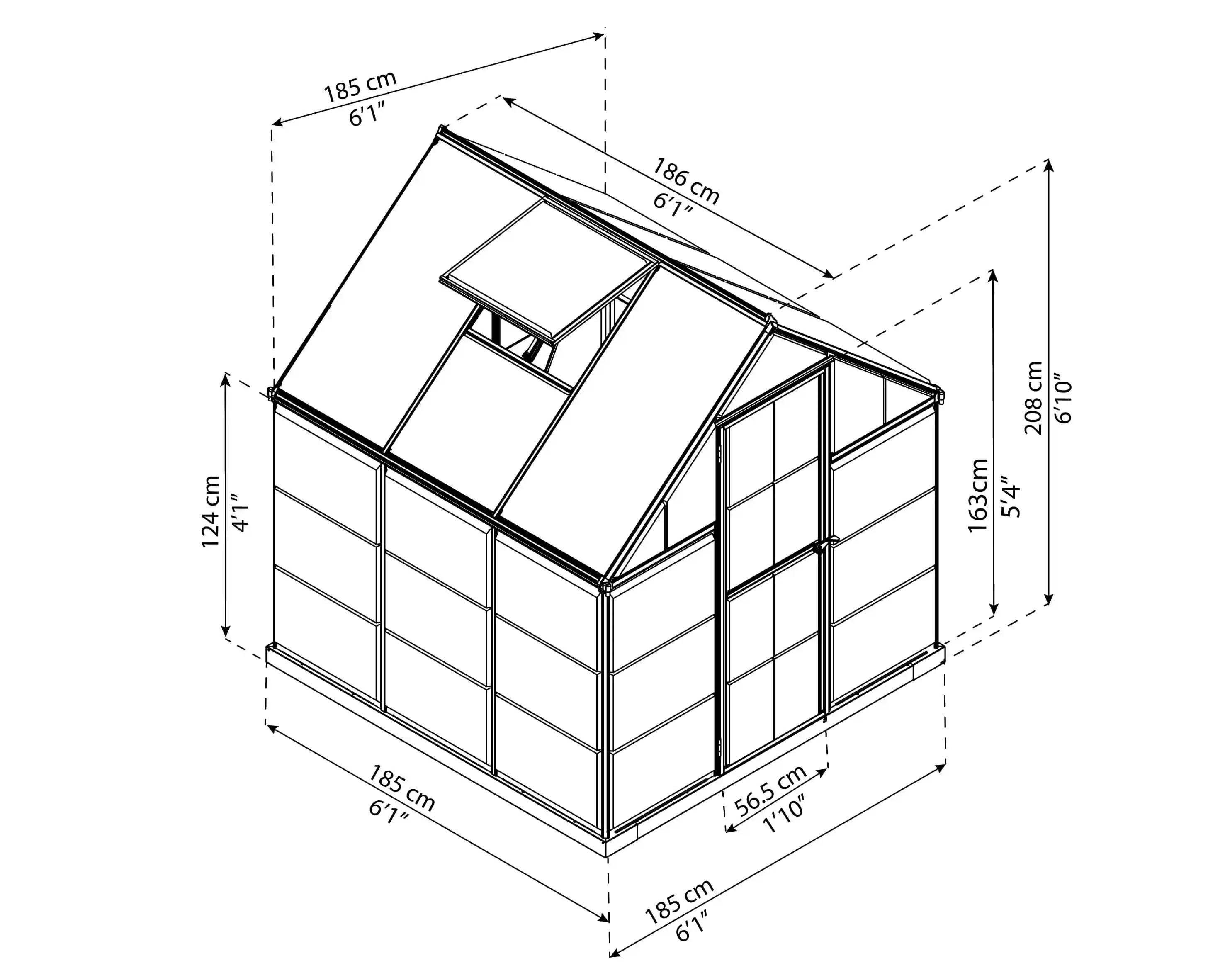 Canopia Hybrid 126X185X208 cm Tuinkas Zilver-7290103110888 Canopia Hybrid 126X185X208 cm Tuinkas Zilver