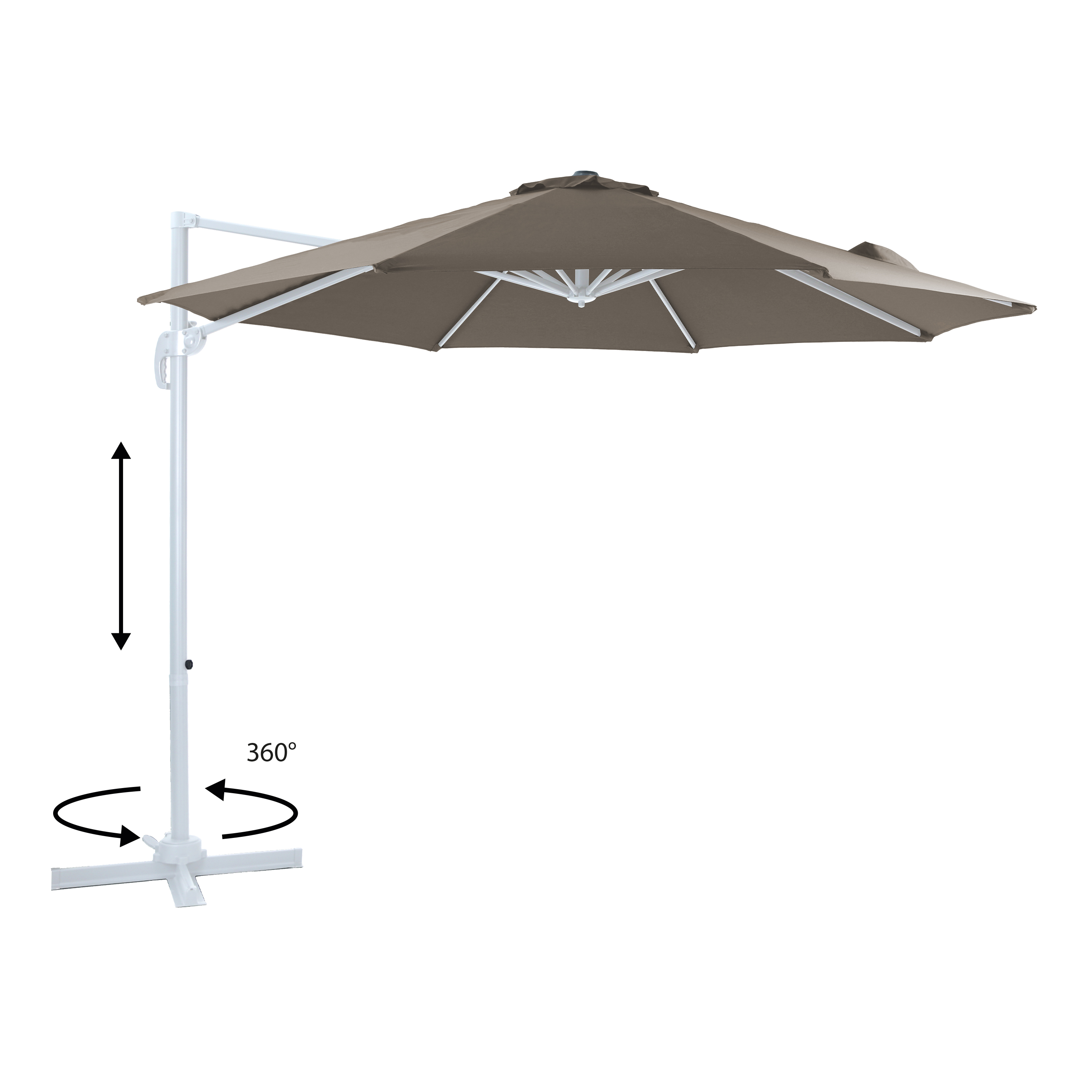 AXI Marisol Zweefparasol Ø 300cm Wit/taupe