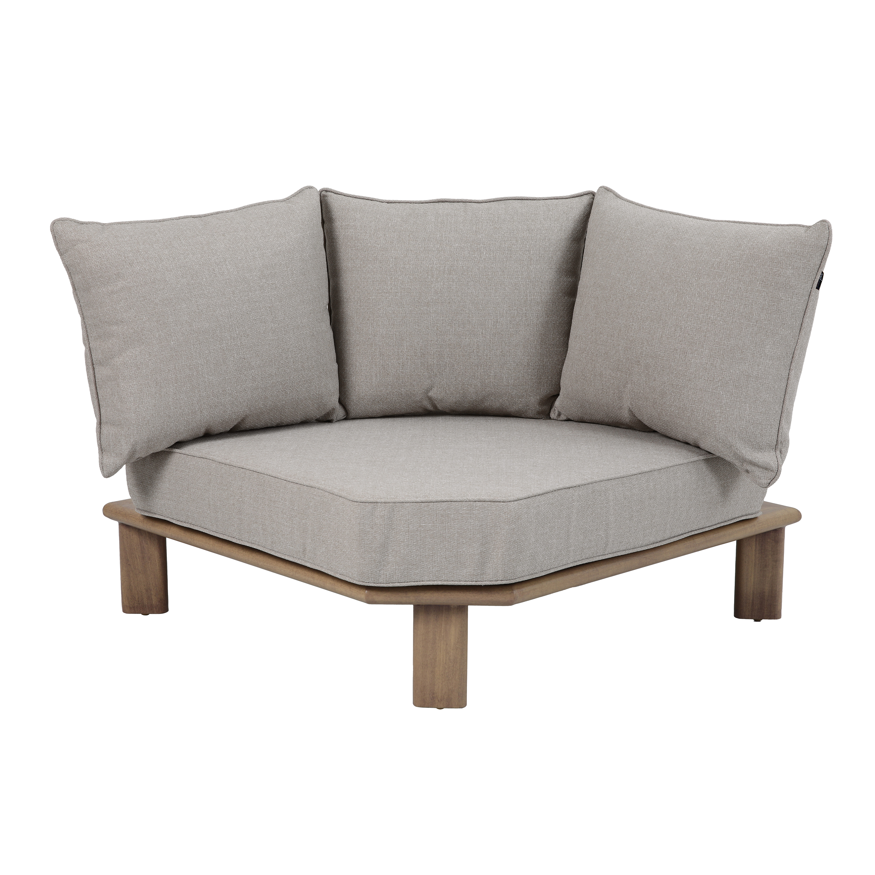 AXI Avery Lounge Set with Side Tables Wood-Look with Beige