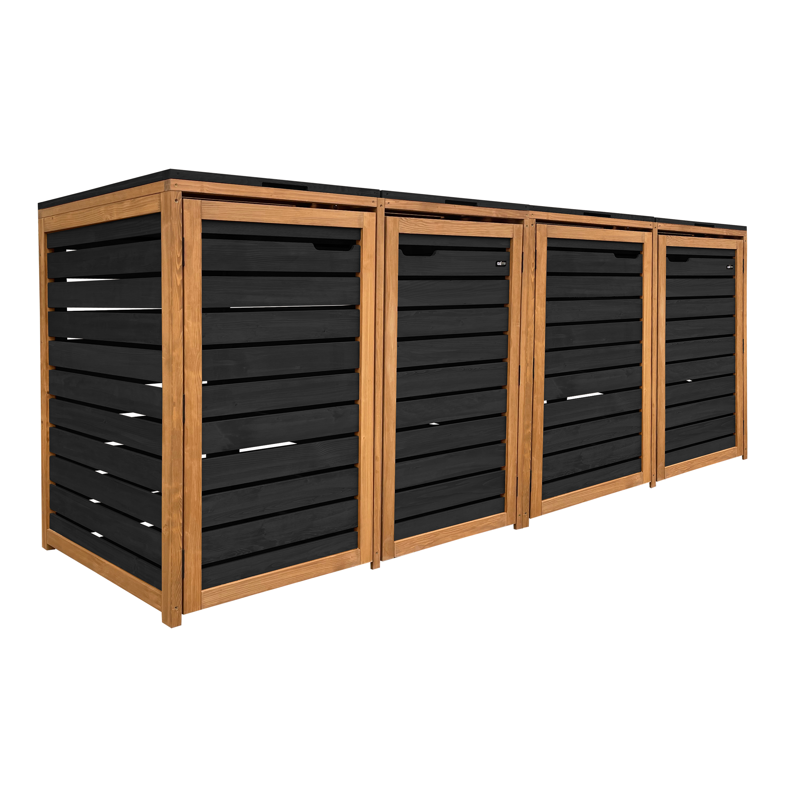 AXI Lex Wooden Bin Storage Black/Brown - 4 bins