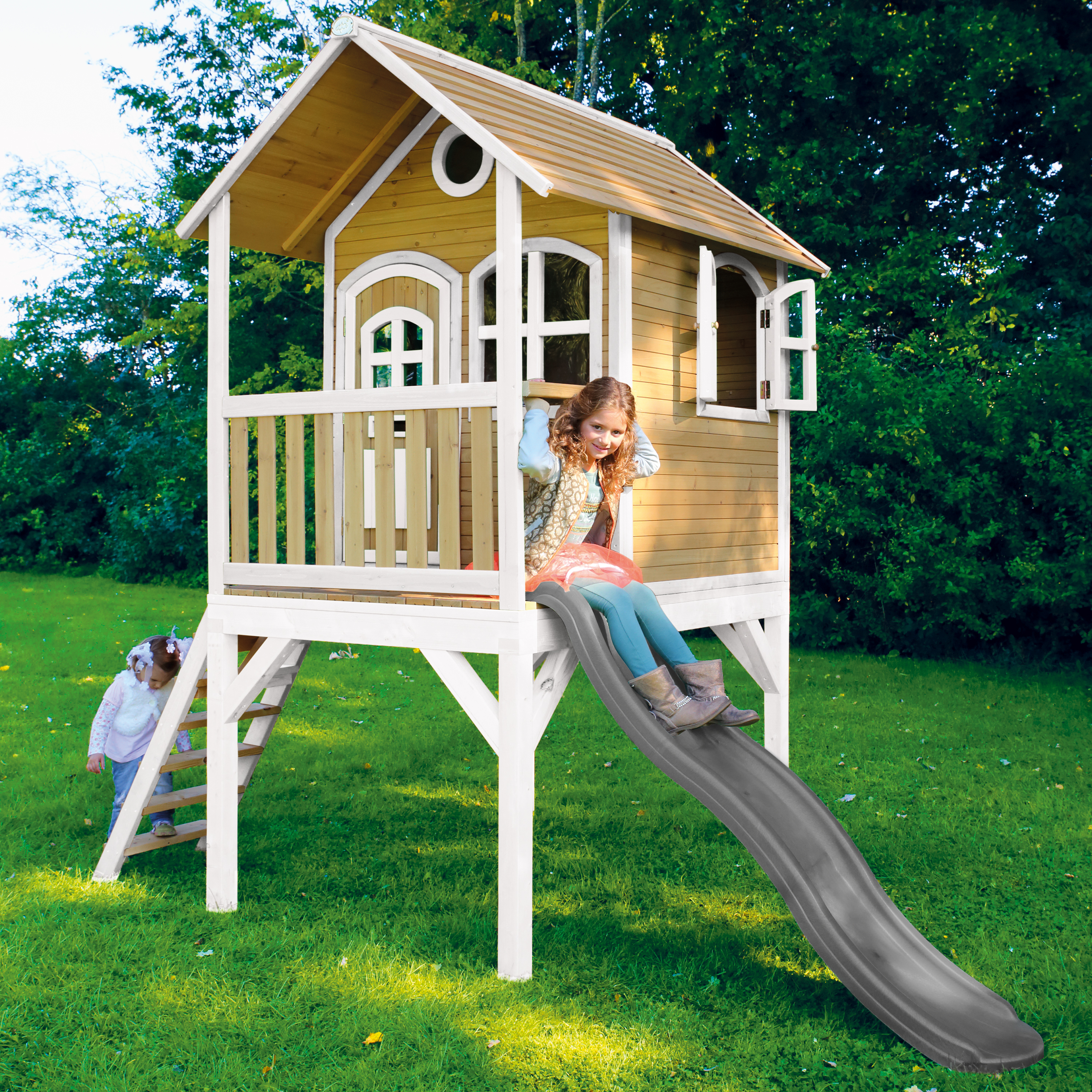 AXI Laura Playhouse Brown/white - Grey Slide