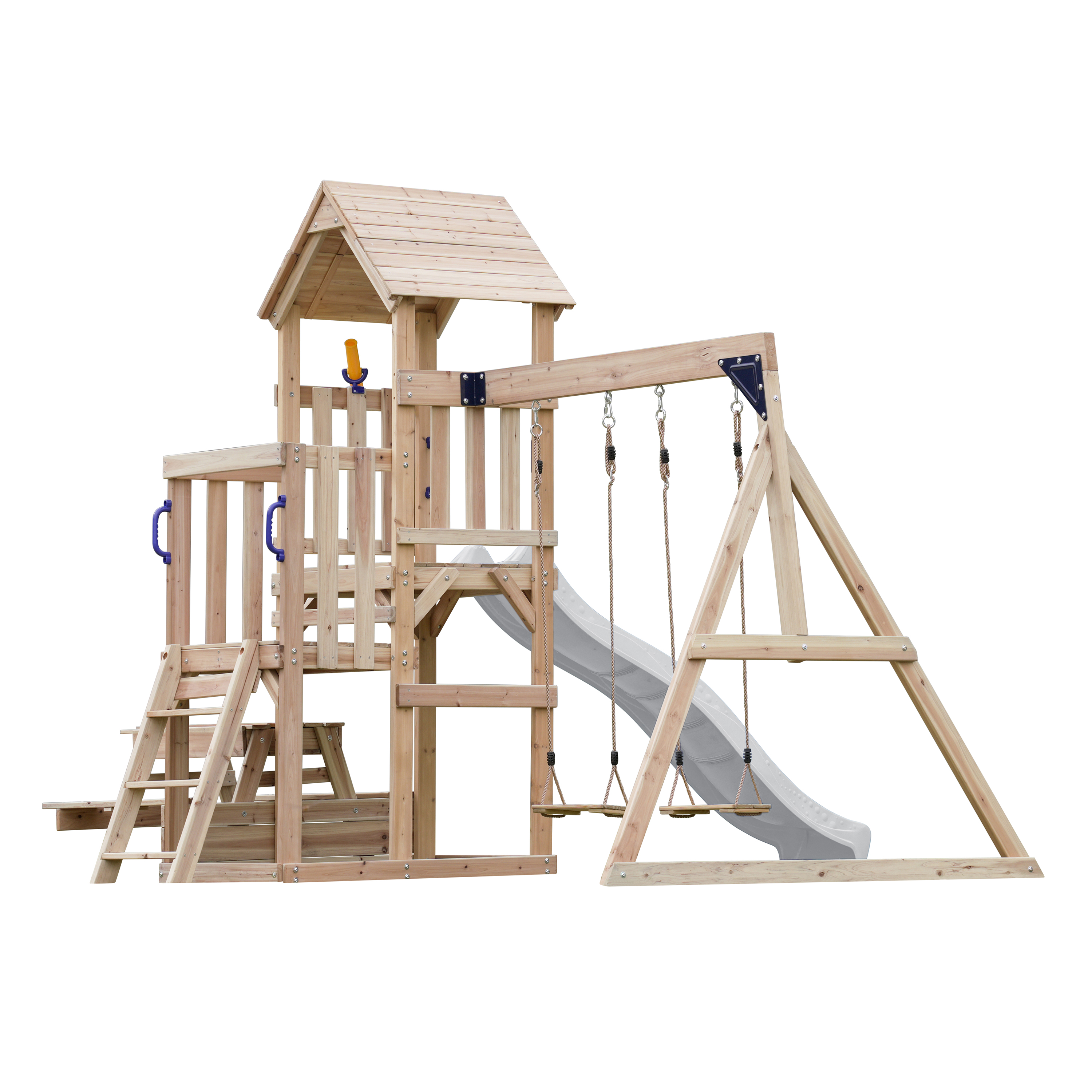 AXI Mette Playground with Double Swing Brown - White Slide 
