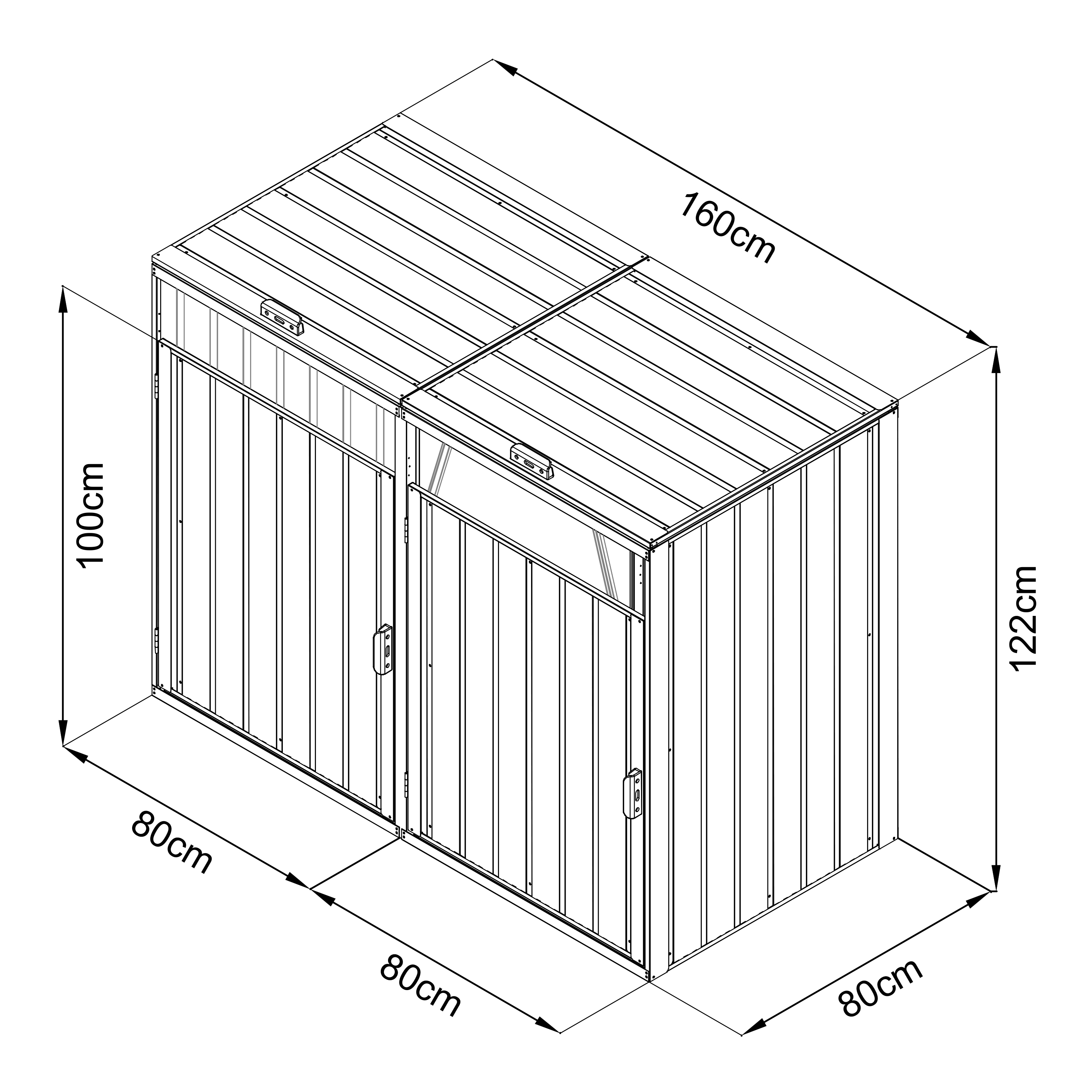 AXI Owen metalen Containerombouw Antraciet - 2 containers