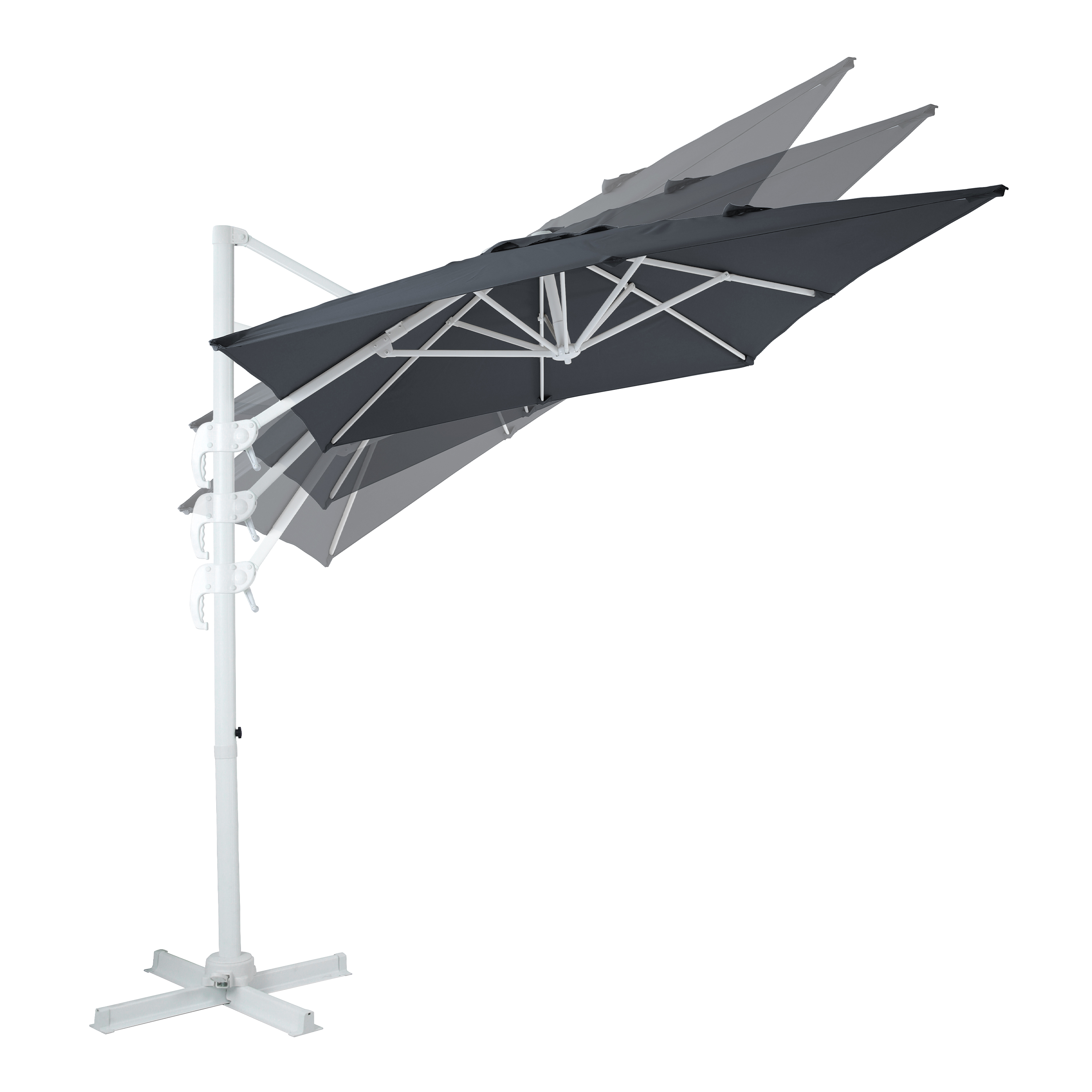 AXI Coco Zweefparasol 200x300cm Wit/grijs 