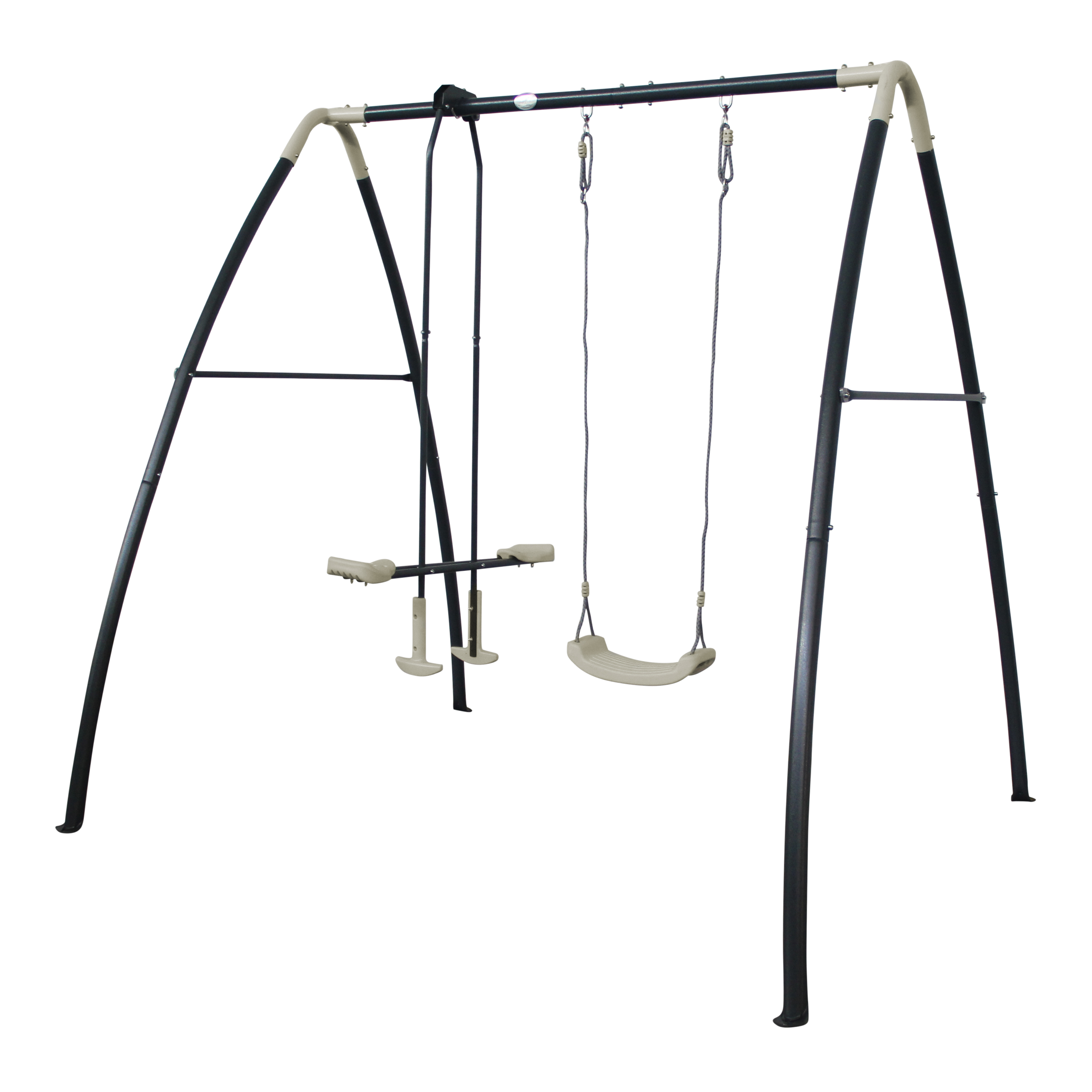 AXI Metal Swing Set with One and Two person Swing - Anthracite/Cream