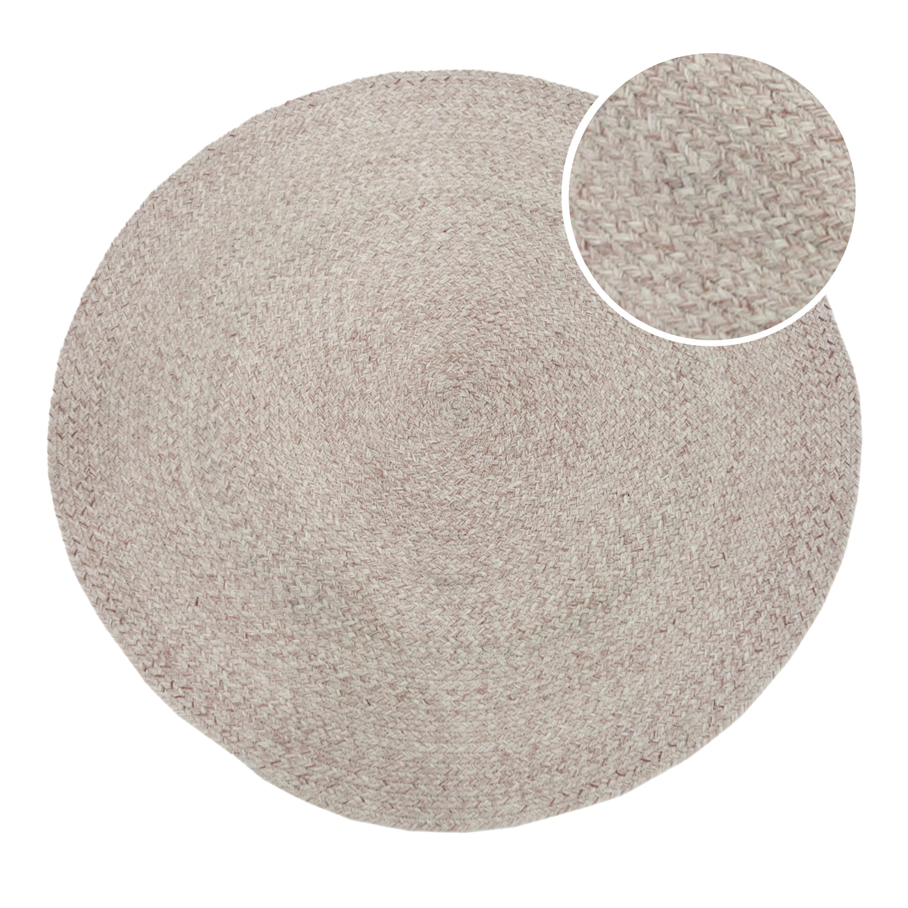 AXI Corfu Outdoor Rug – Round – Ø 120 cm – Beige / Rosé
