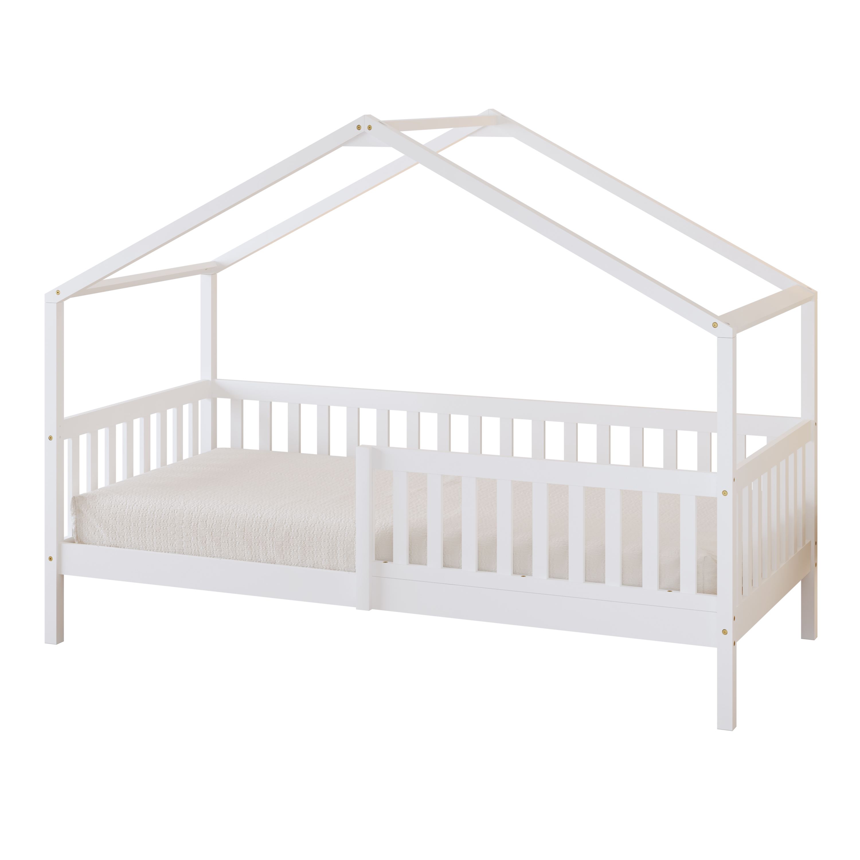 Sunny Kae House Bed with Guardrail White – Without Mattress