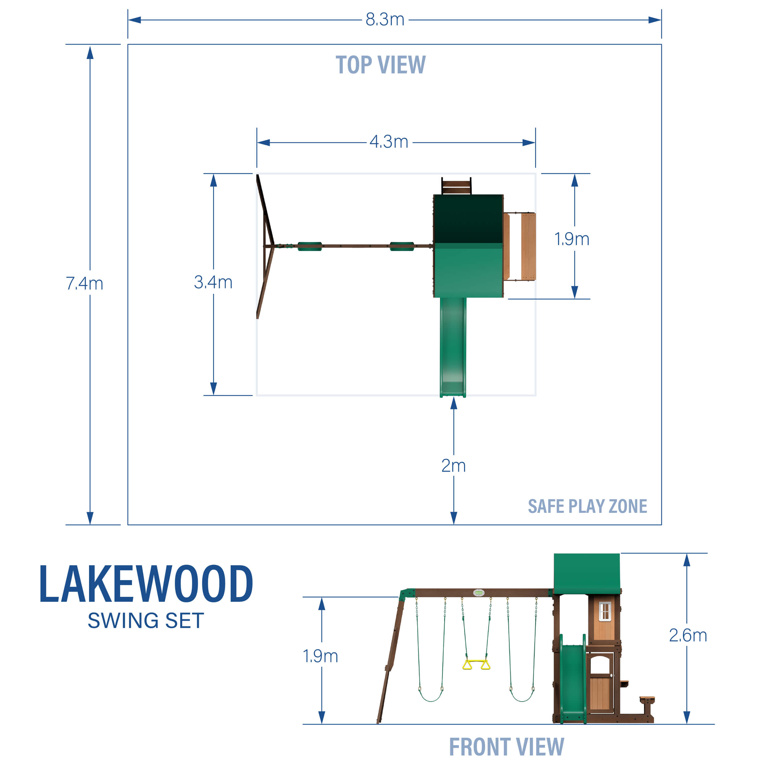 Backyard Discovery Lakewood Speeltoren met Schommels en Glijbaan