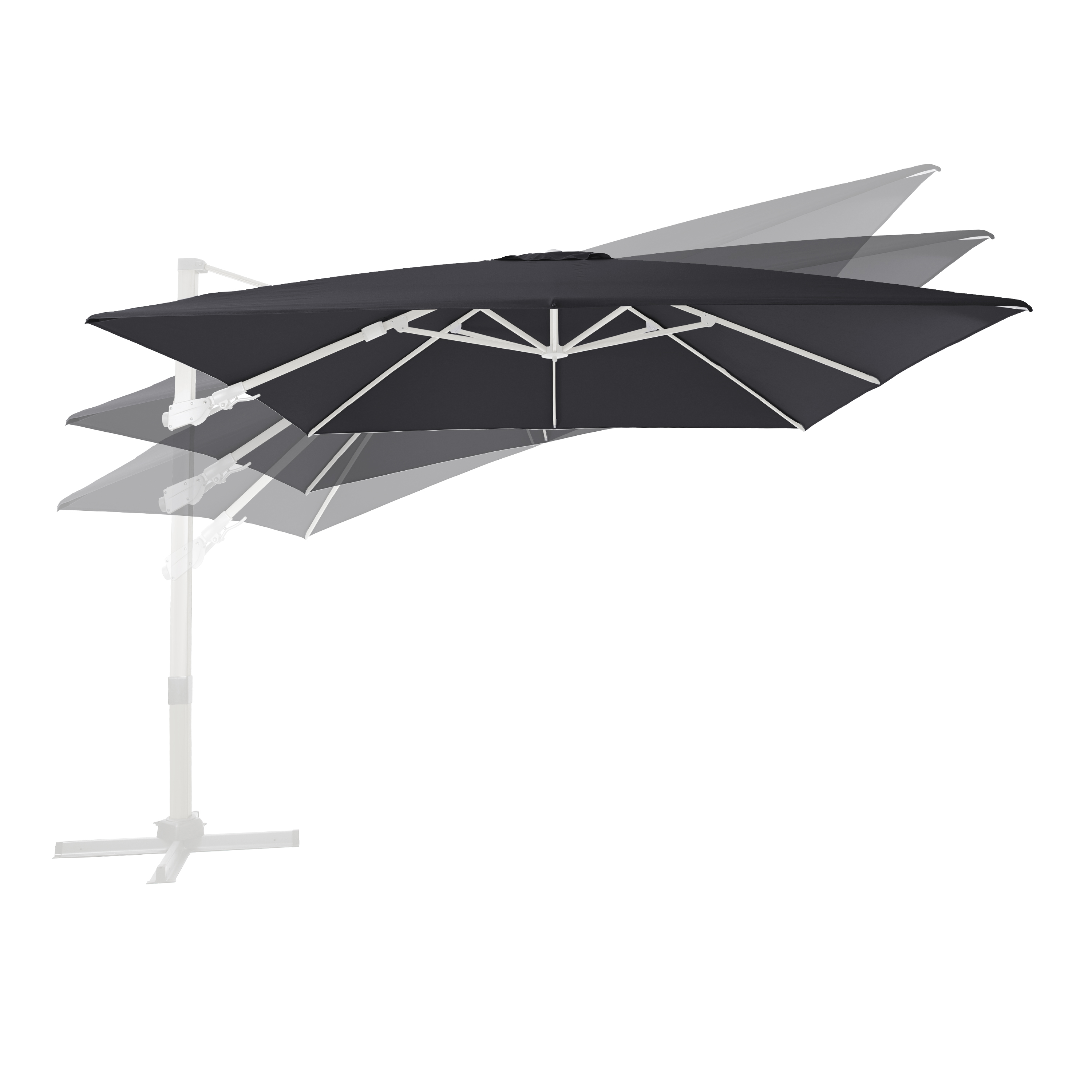 AXI Apollo Premium Zweefparasol 300x300cm Wit/grijs 