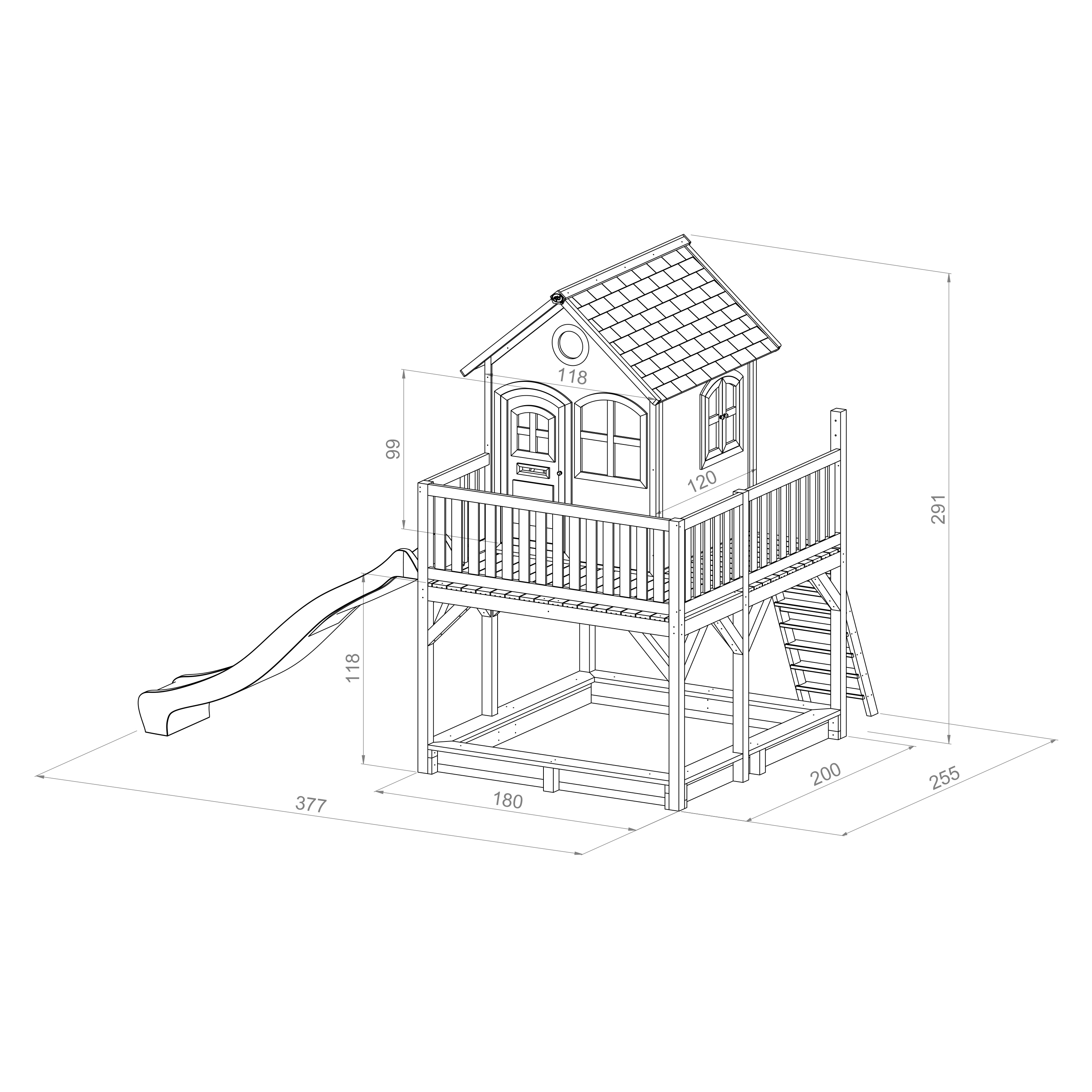 AXI Liam Playhouse Brown/White - Grey Slide