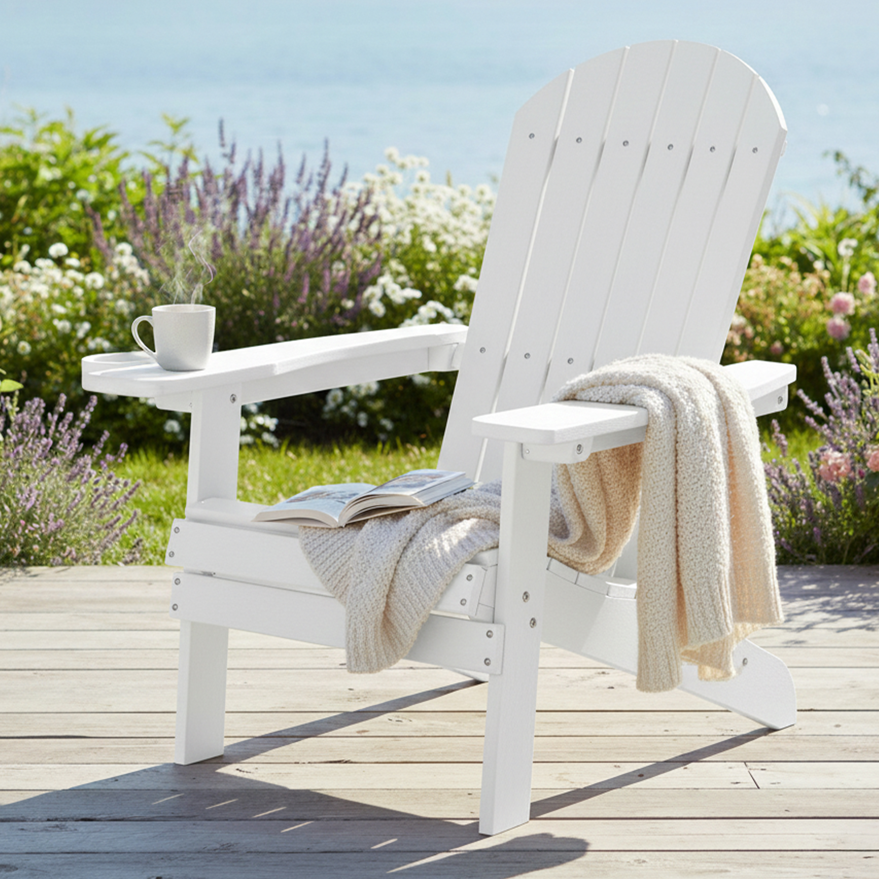 AXI Claire Folding Adirondack Chair Plastic White