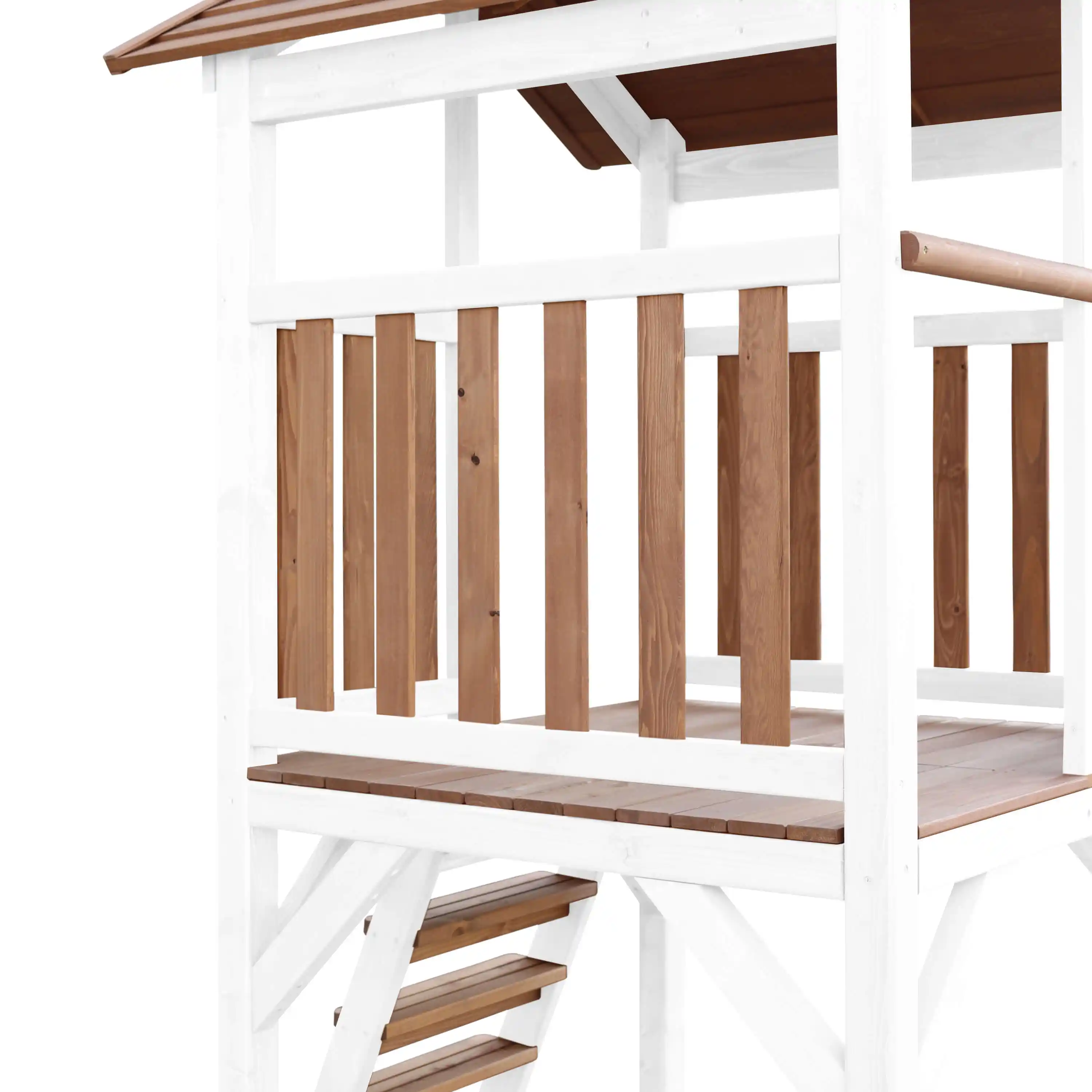 AXI Beach Tower Speeltoren met Summer Nestschommel Bruin/wit - Grijze Glijbaan