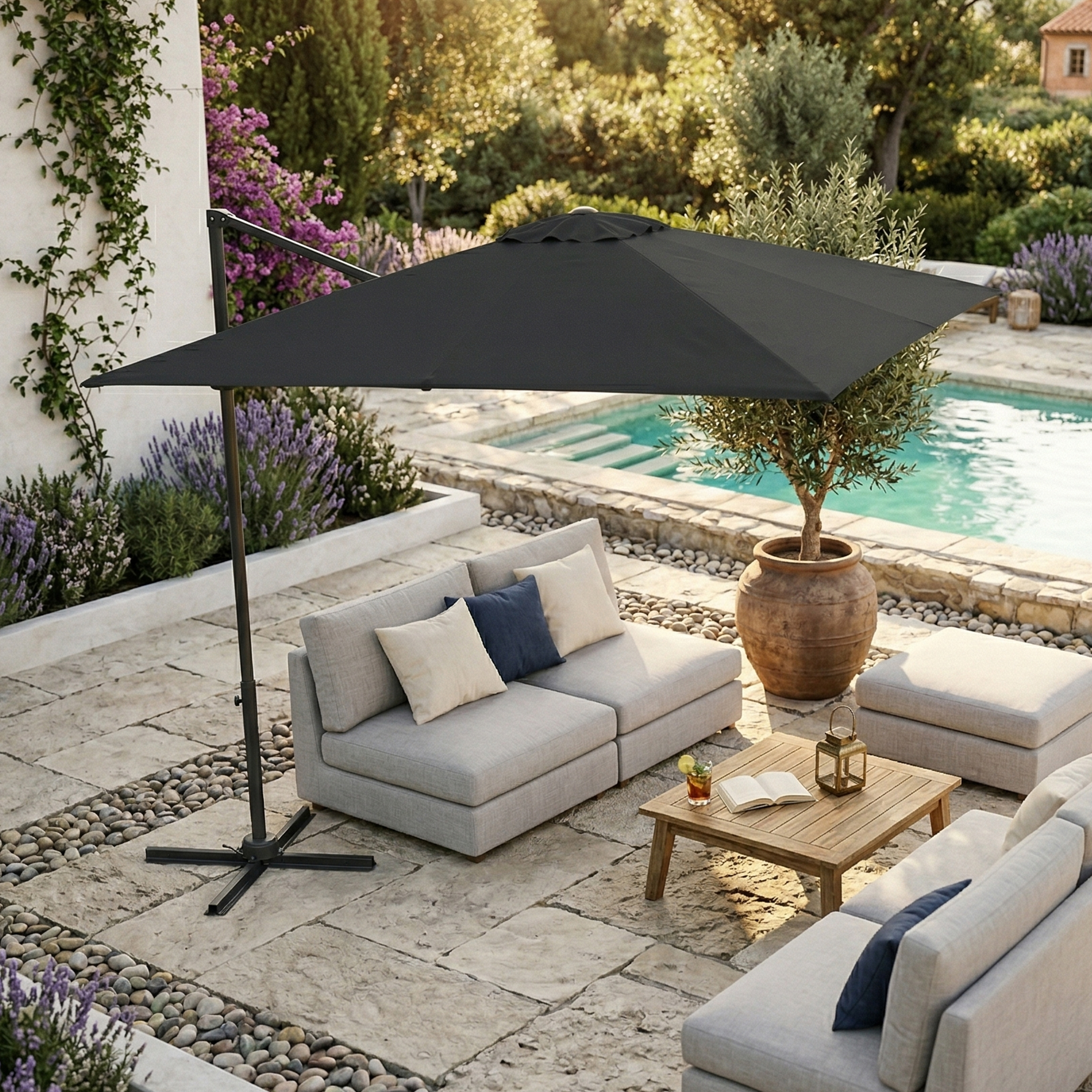 AXI Mira Cantilever Parasol 300x300cm Anthracite/Grey