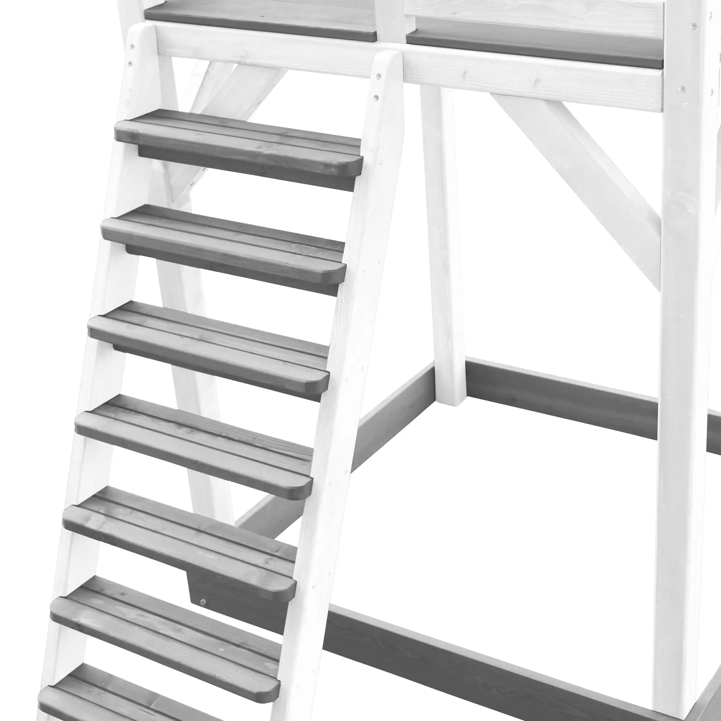AXI Beach Tower Speeltoren met Summer Nestschommel Grijs/wit - Groene Glijbaan