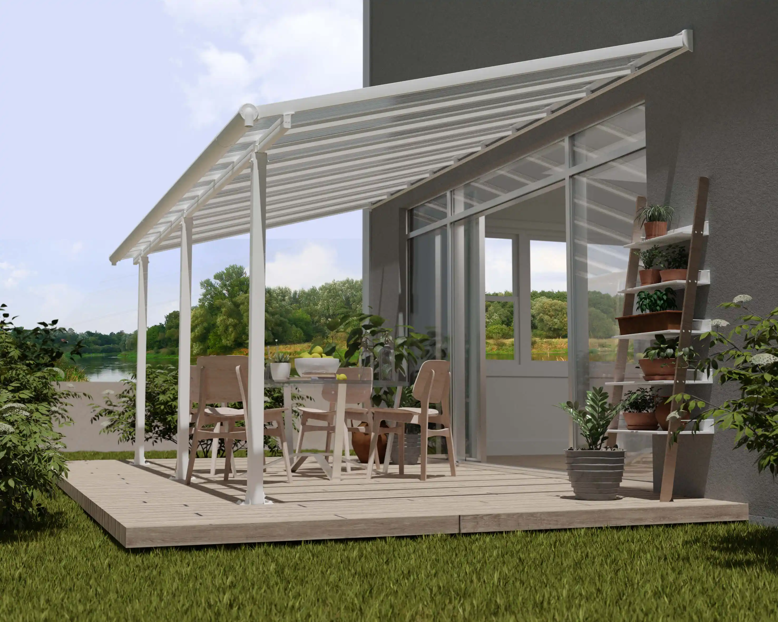 Canopia Olympia 619X294 cm Terrasoverkapping Wit Helder
