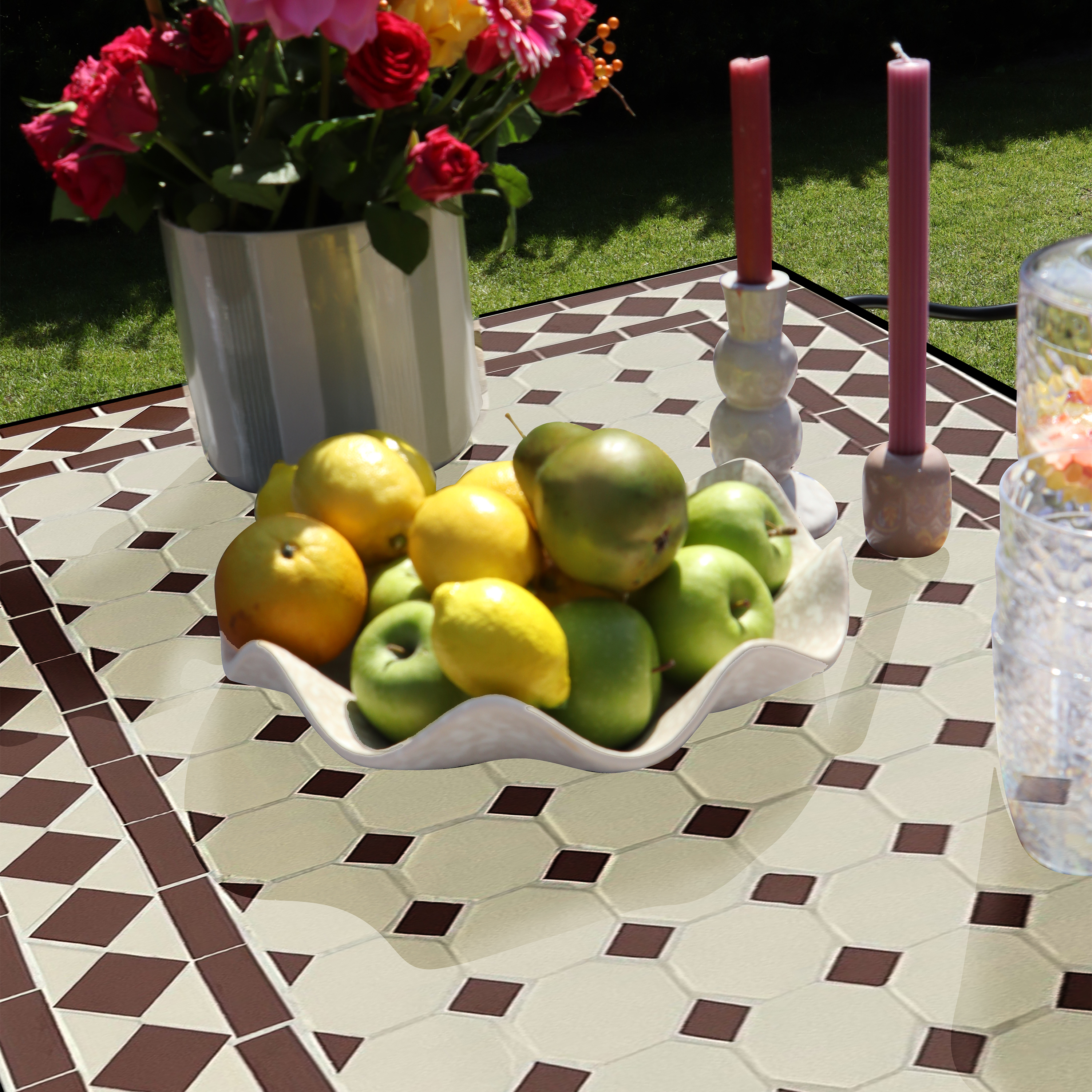 AXI Leonie 5-piece Bistro Set Mosaic - Red/White