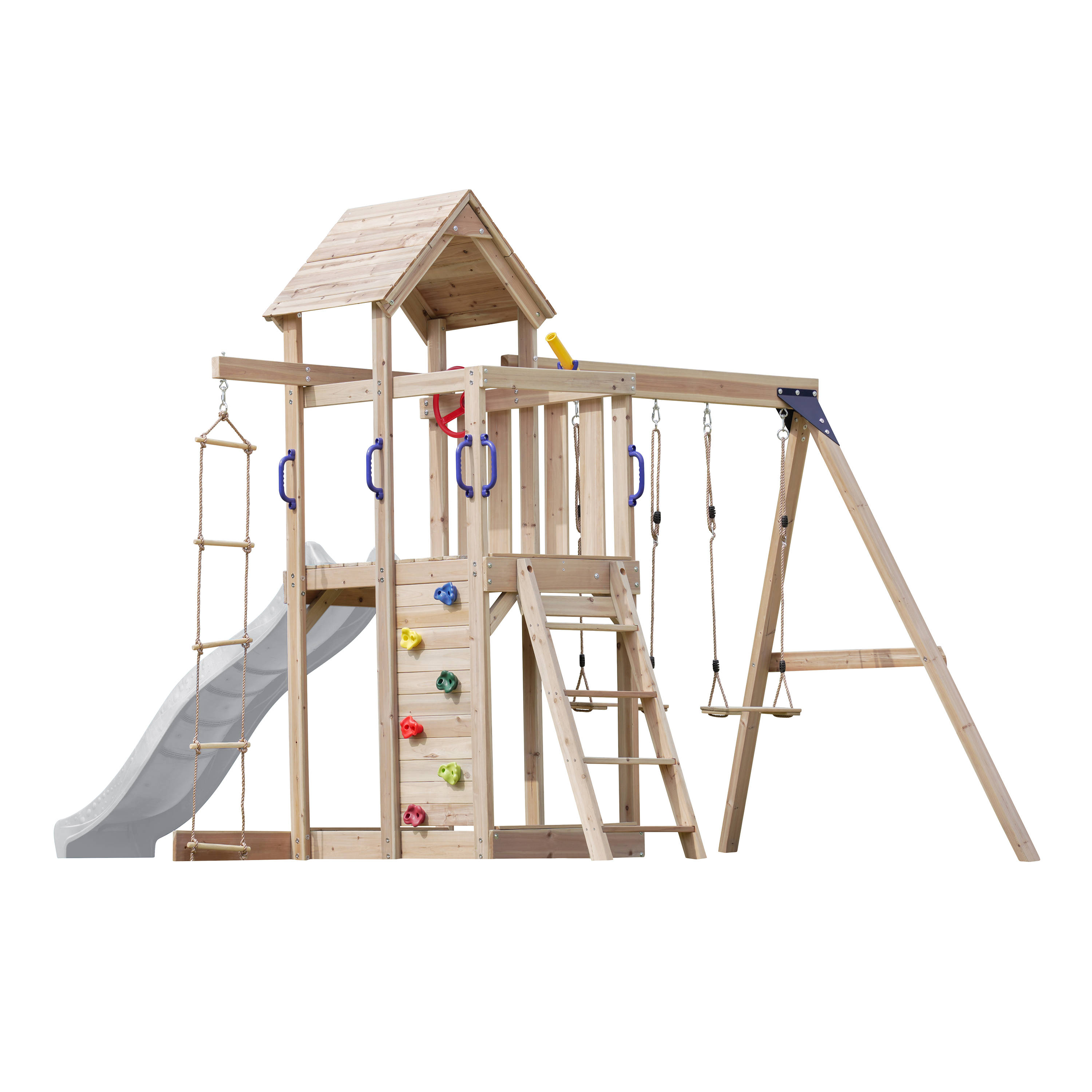 AXI Moos Climbing Frame with Double Swing Set - White Slide-8720365064531 AXI Moos Climbing Frame with Double Swing Set - White Slide