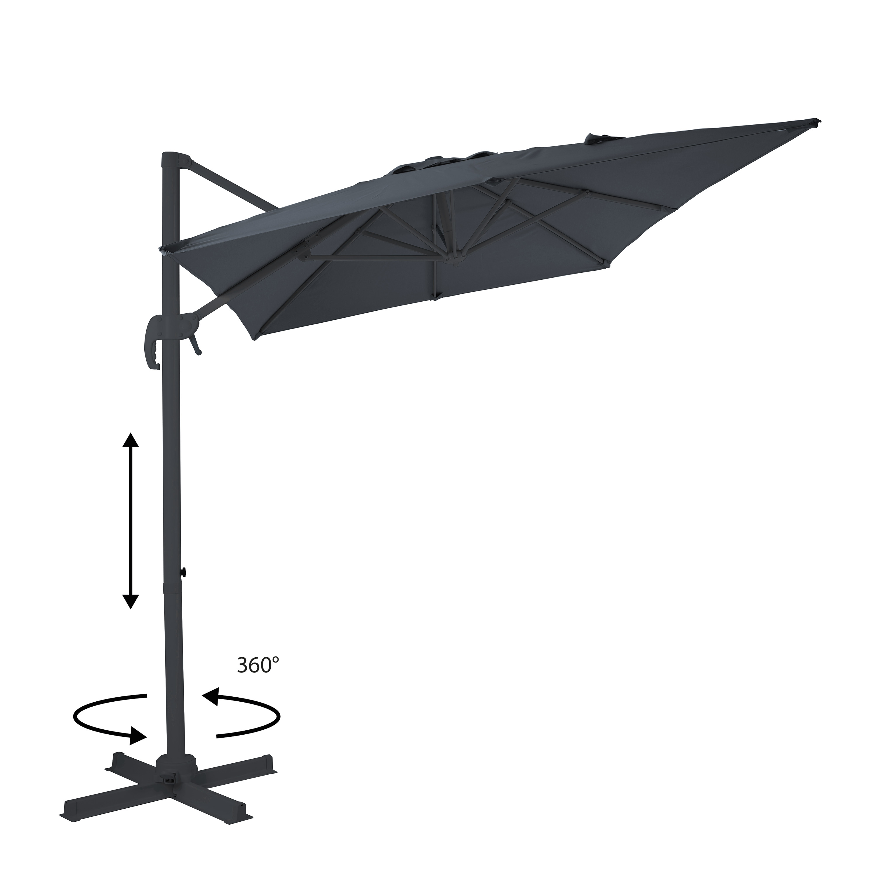 AXI Coco Cantilever Parasol 200x300cm - Grey/Grey-8720365063312 AXI Coco Cantilever Parasol 200x300cm - Grey/Grey