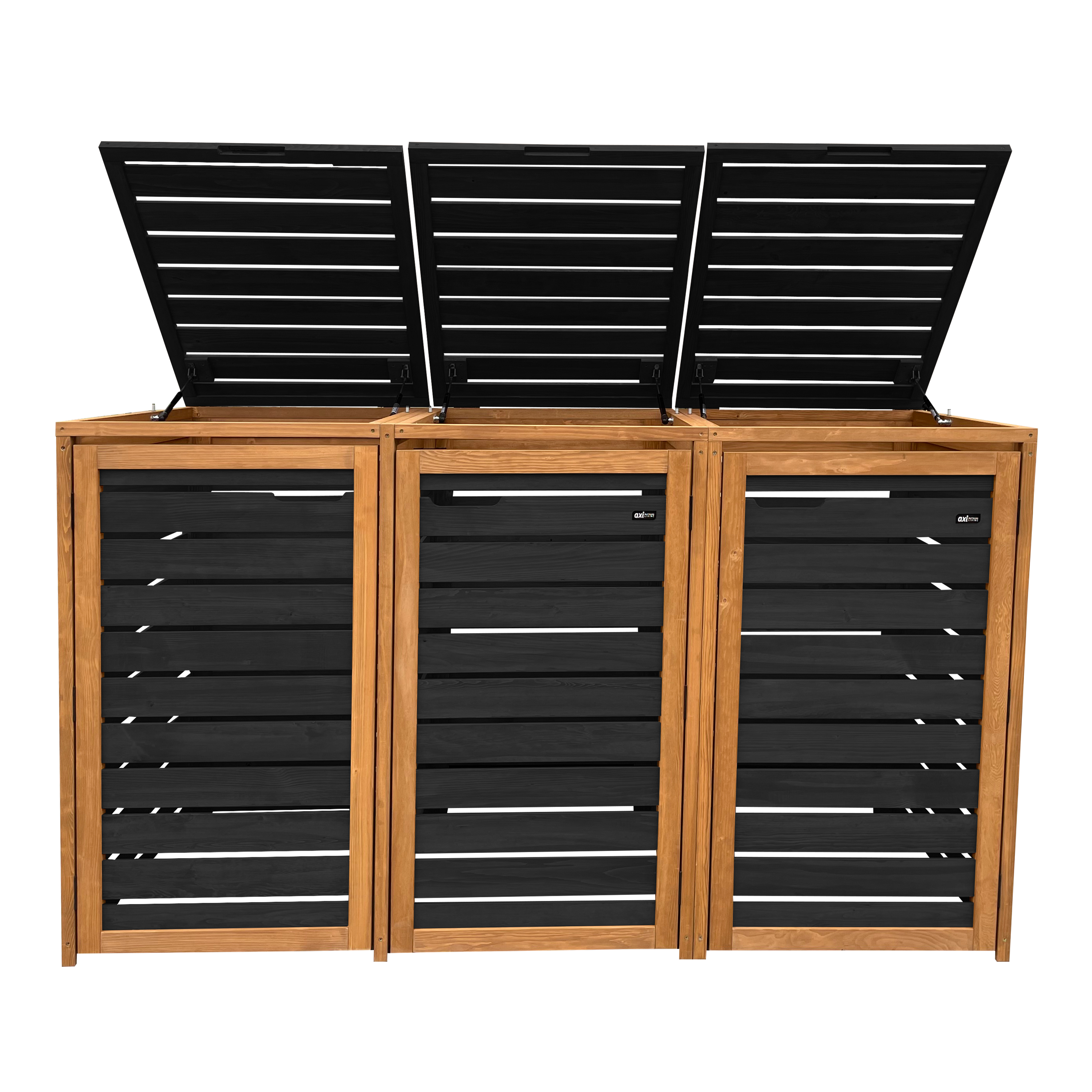 AXI Lex Wooden Bin Storage Black/Brown - 3 bins