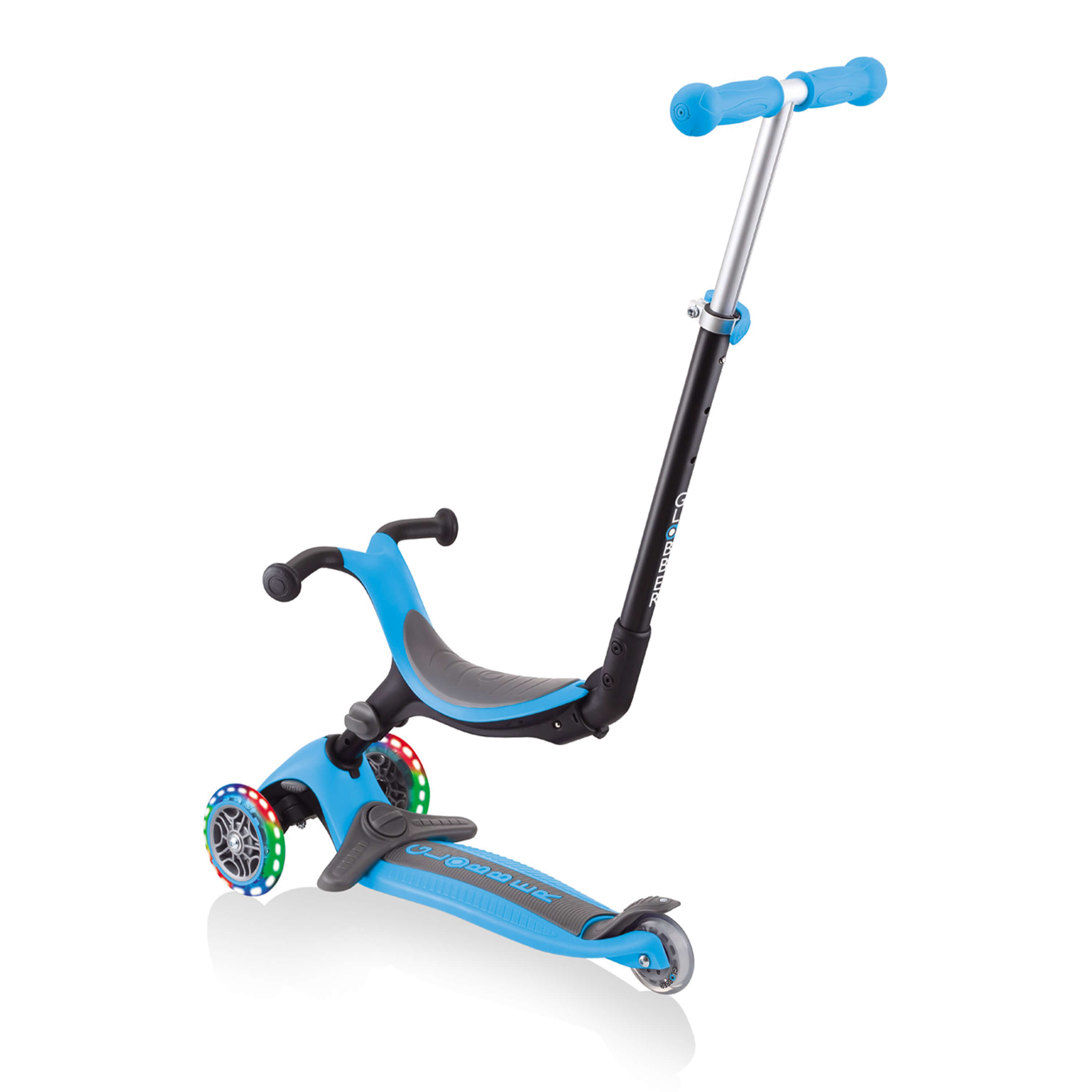 Globber Go Up Foldable Plus Lights 3-in-1 Step lucht blauw