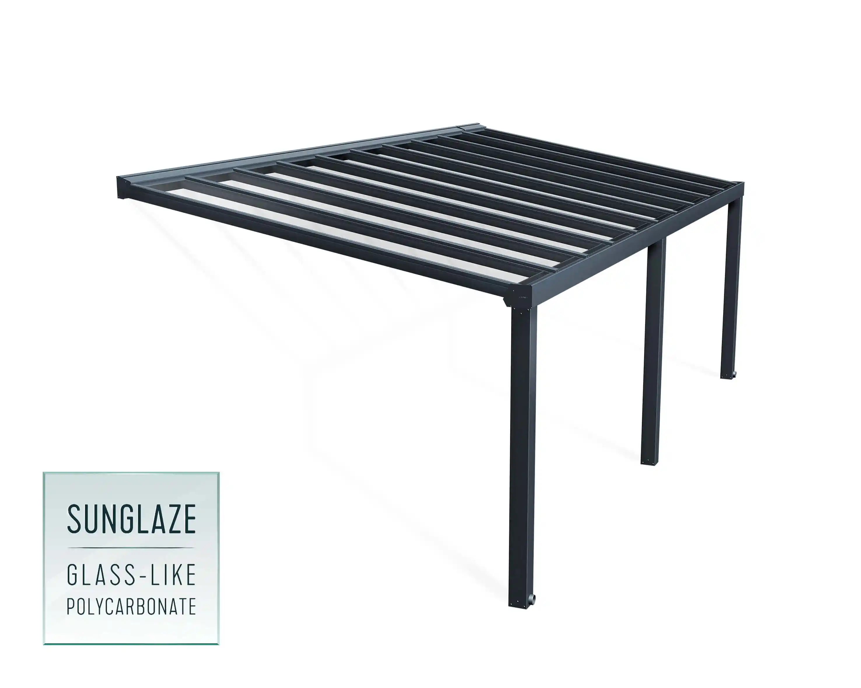 Canopia Stockholm 340X740 cm Terrasoverkapping Donkergrijs Helder-7290108601305 Canopia Stockholm 340X740 cm Terrasoverkapping Donkergrijs Helder