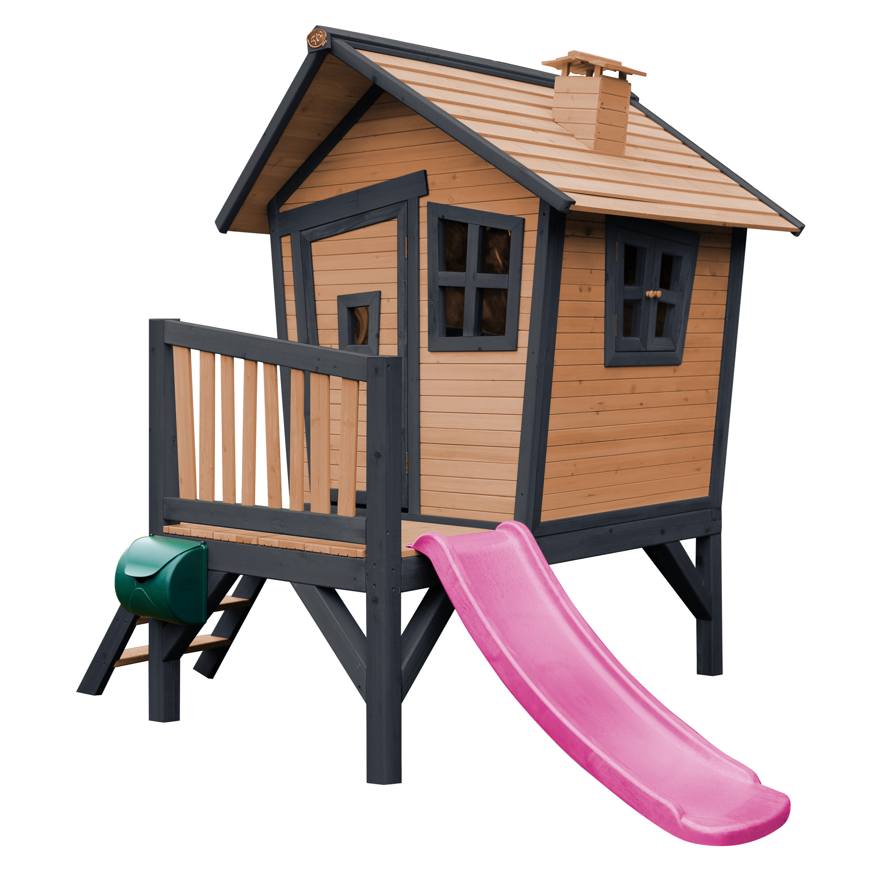 AXI Robin Playhouse Brown/Anthracite - Purple Slide-8720365060465 AXI Robin Playhouse Brown/Anthracite - Purple Slide