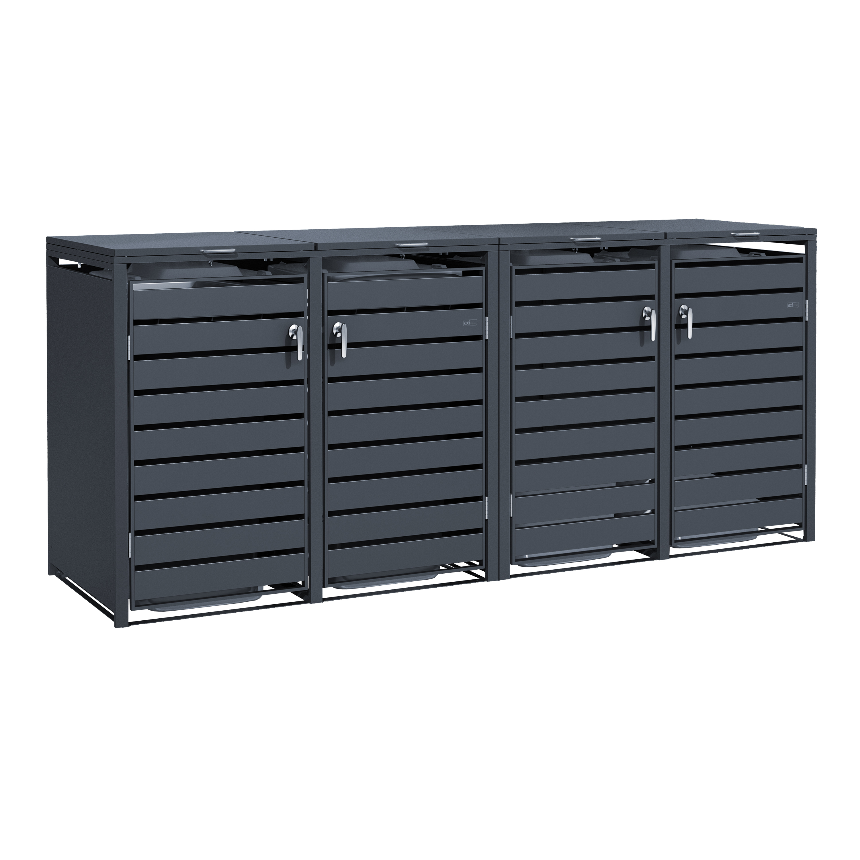 AXI Lucas Metal Garbage Bin Shed - 4 Garbage Bins