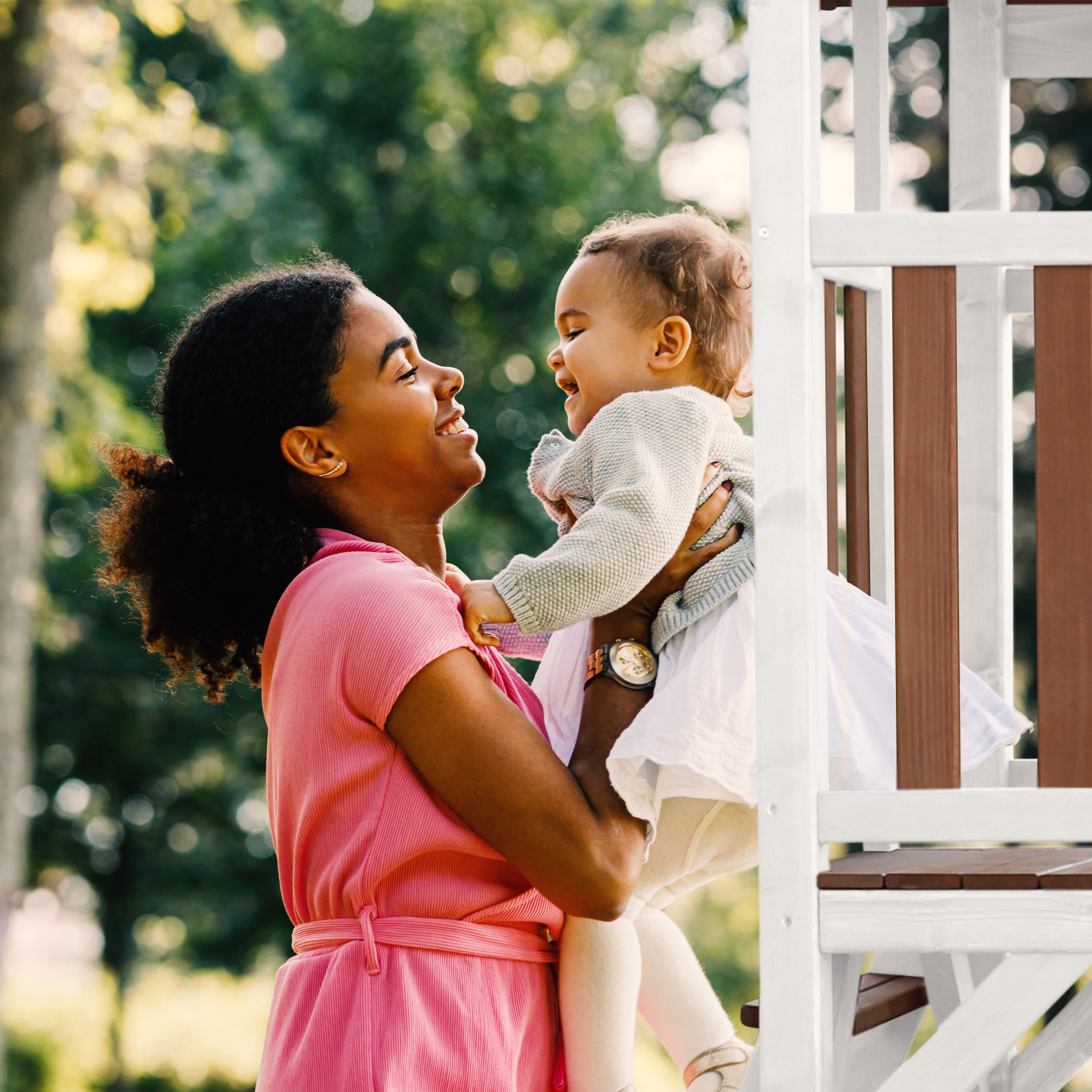 AXI Beach Tower Brown/White - Blue Slide