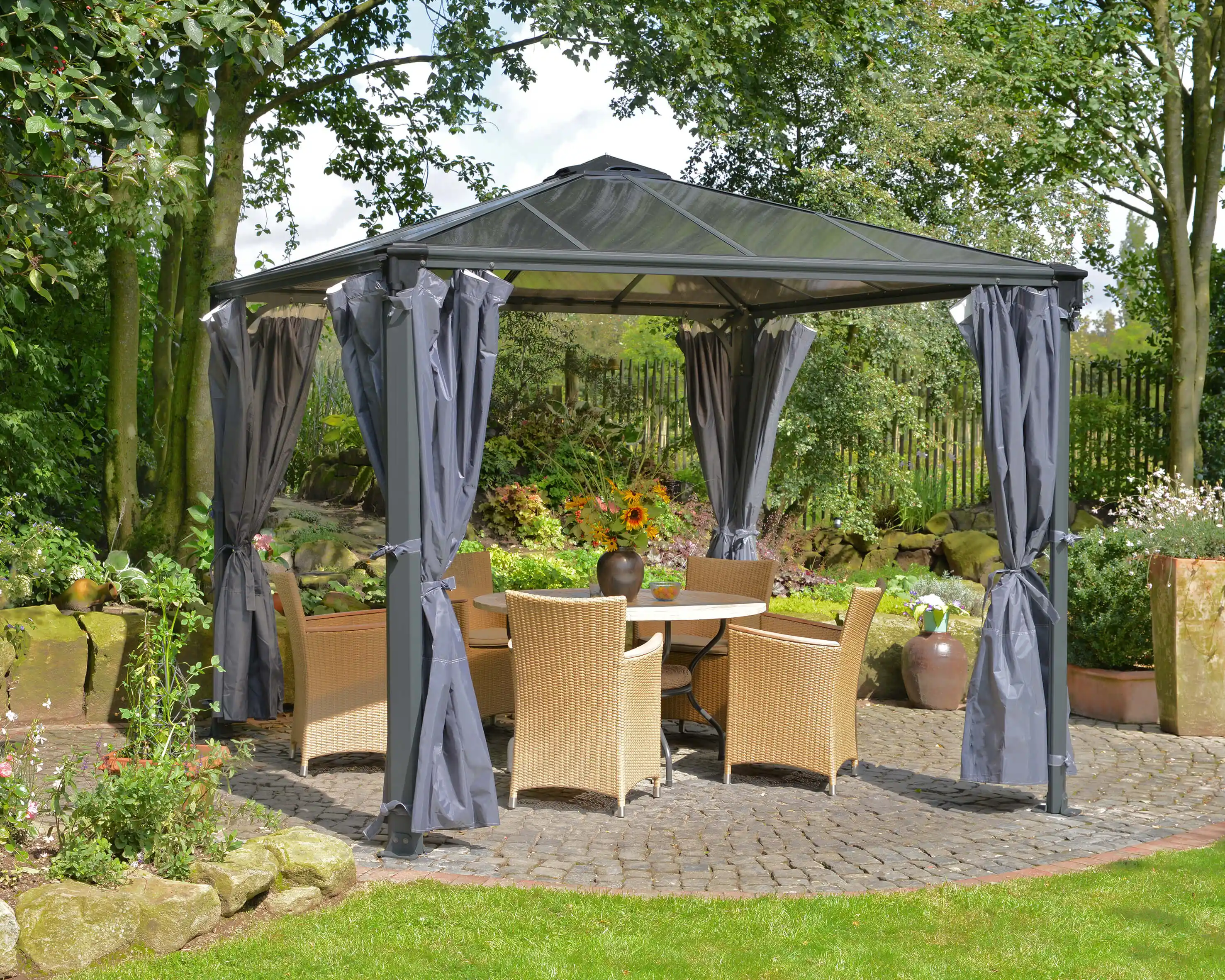 Canopia Palermo 300X300 cm tuinpaviljoen Donkergrijs Brons