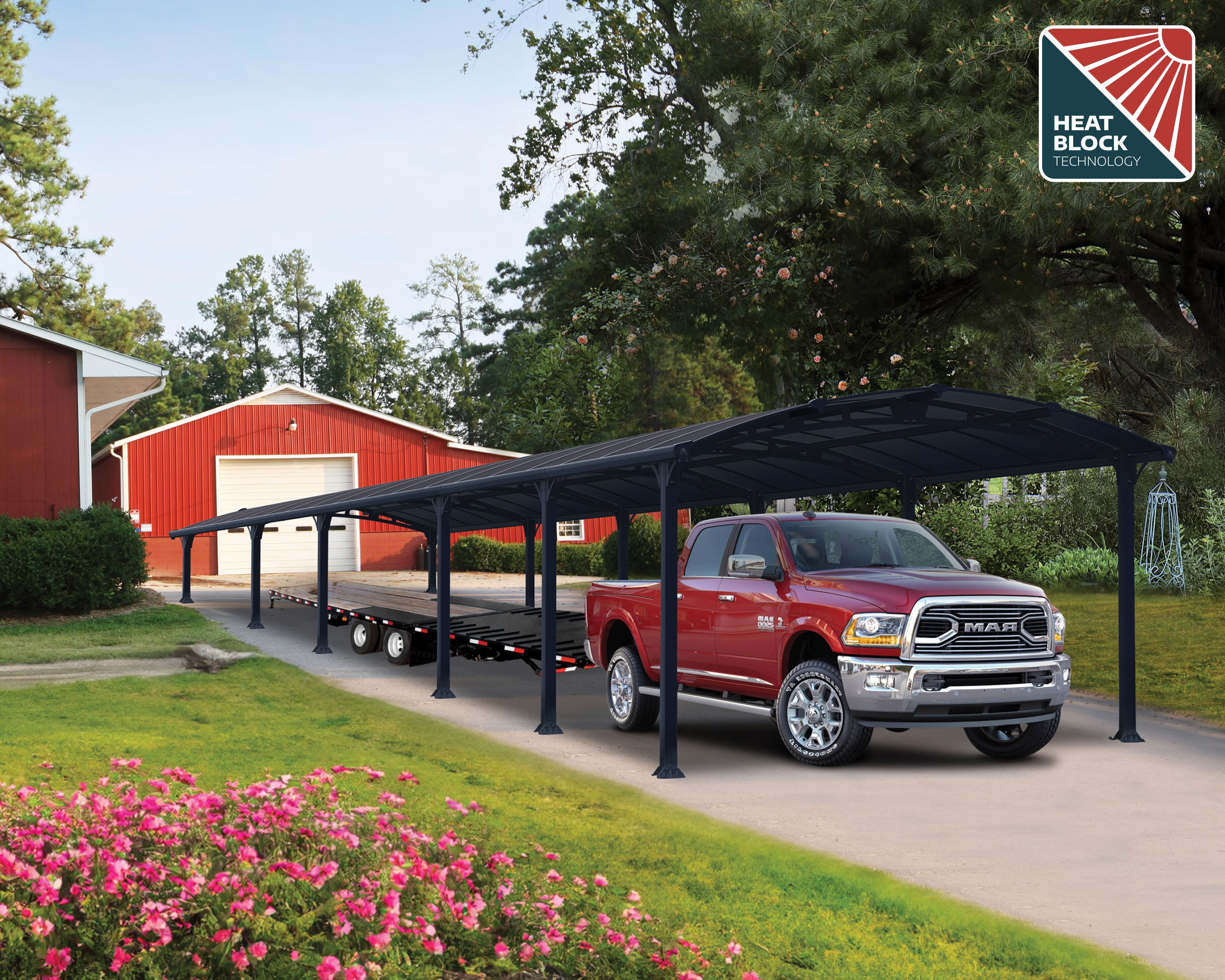 Canopia Arcadia  1290X360 cm Carport Enkel Donkergrijs Brons