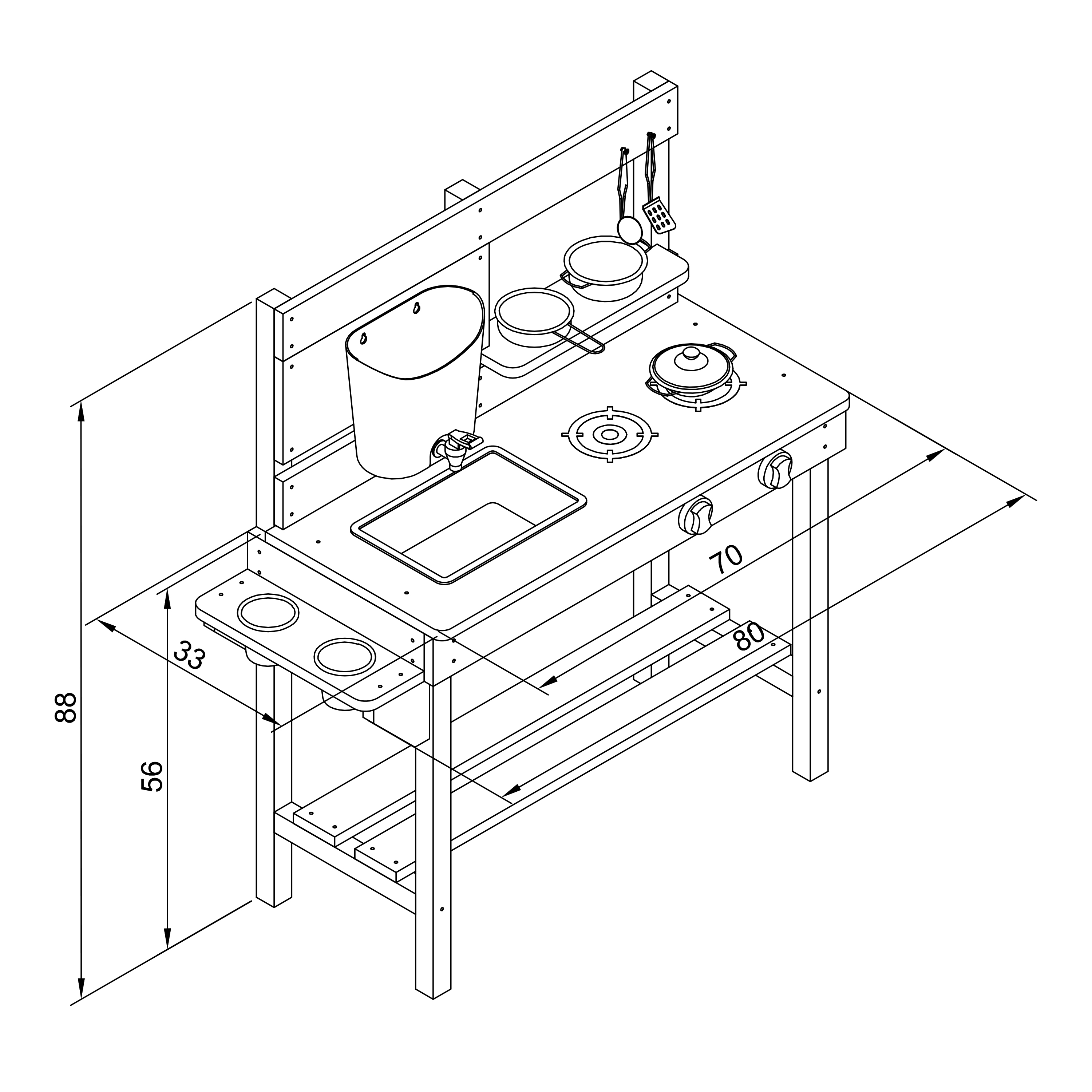 AXI Puck Zand & Water Speelkeuken Bruin/groen