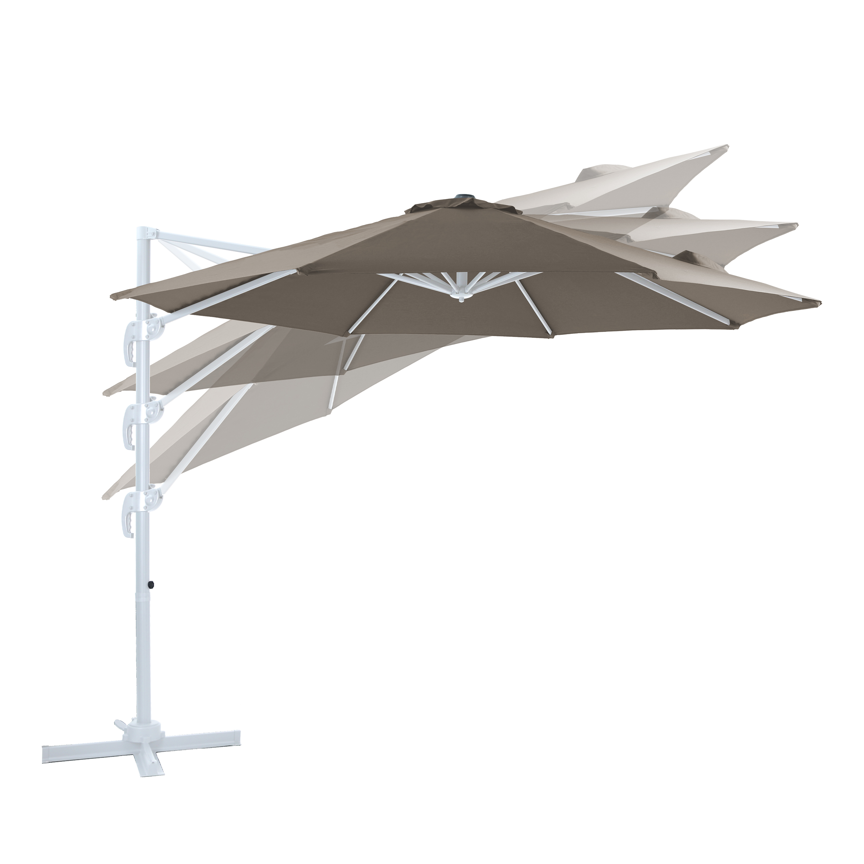 AXI Marisol Zweefparasol Ø 300cm Wit/taupe