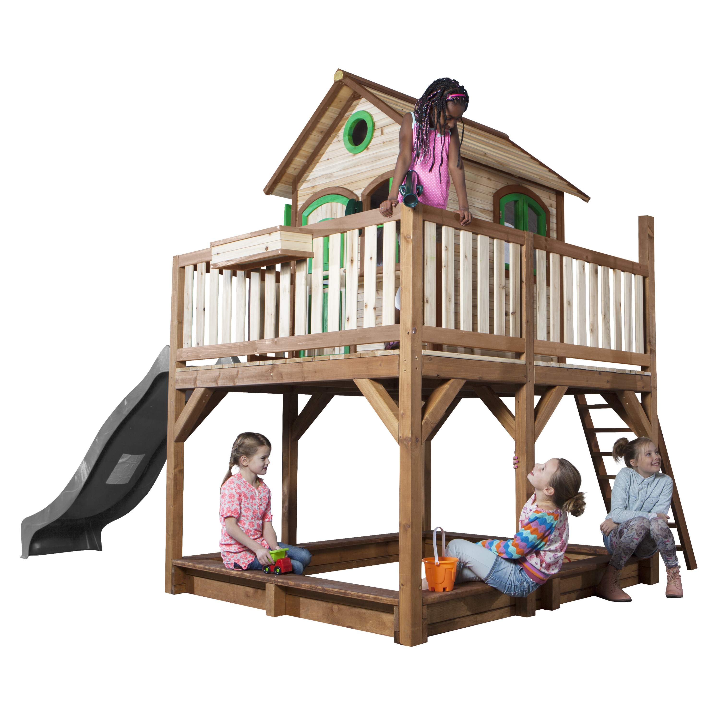 AXI Liam Playhouse Brown/Green - Grey Slide