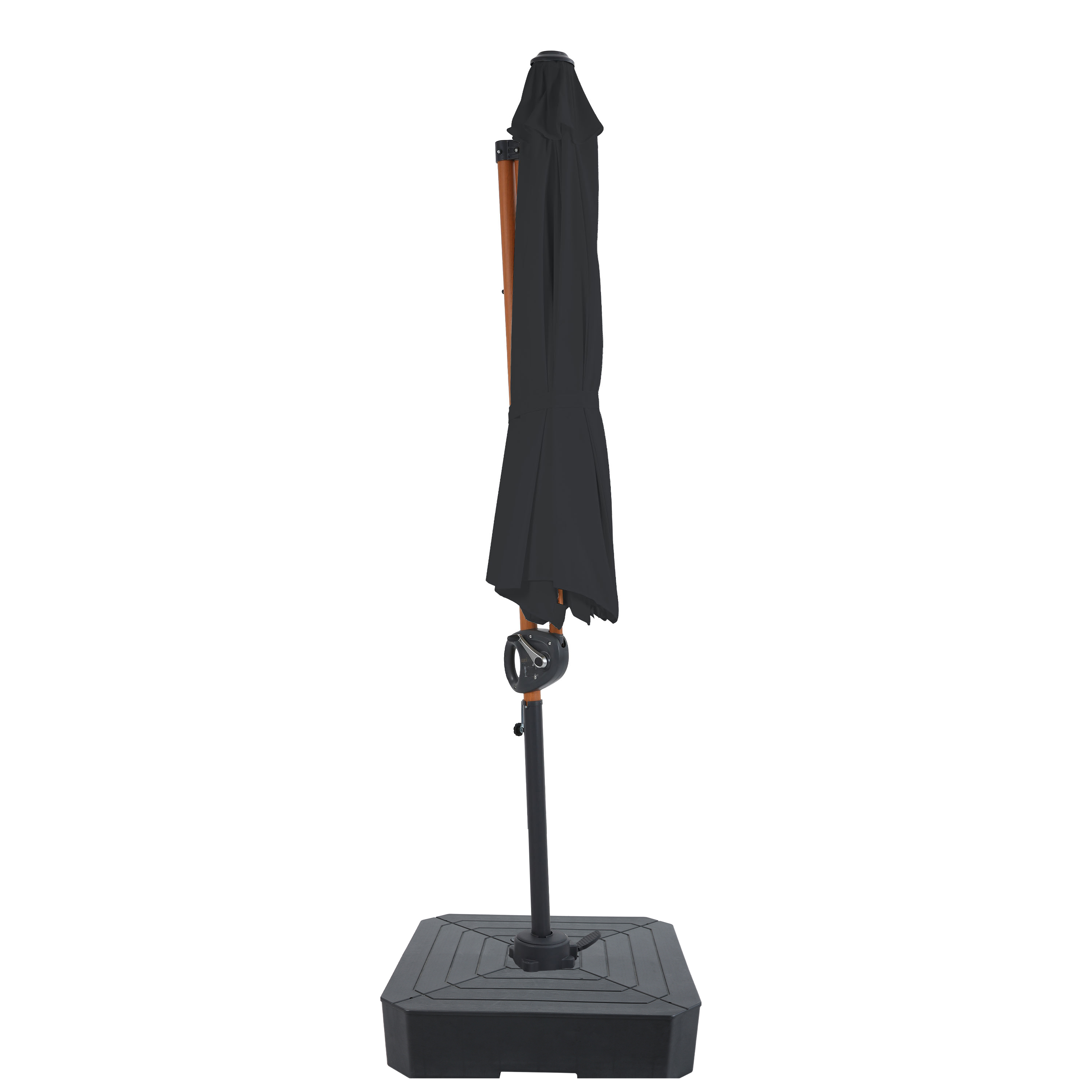 AXI Solea Cantilever Parasol Ø 300 cm incl. fillable parasol base Wood-look/Grey – Complete Set