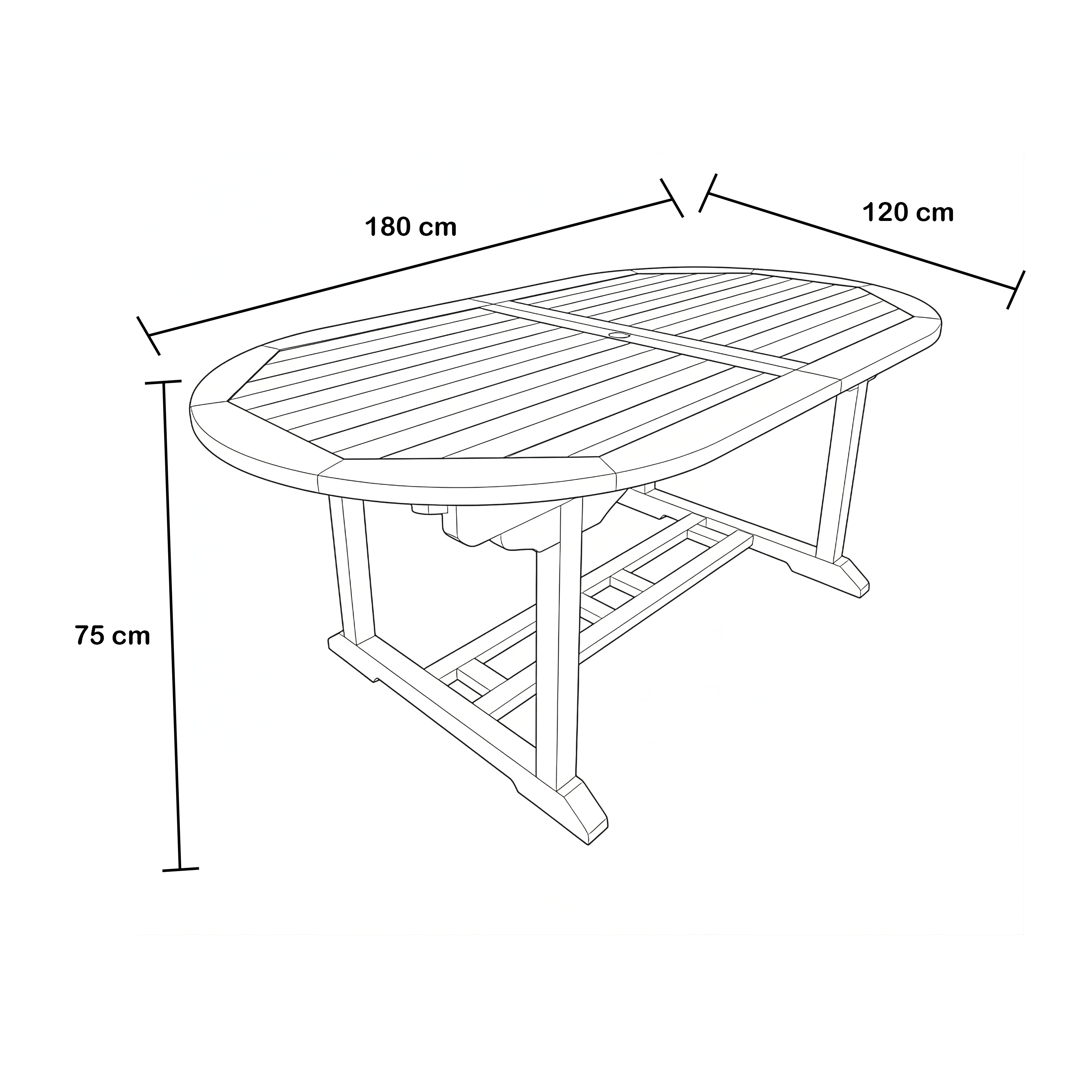 AXI Marzi Teak Oval Extendable Garden Table 180 – 240 cm
