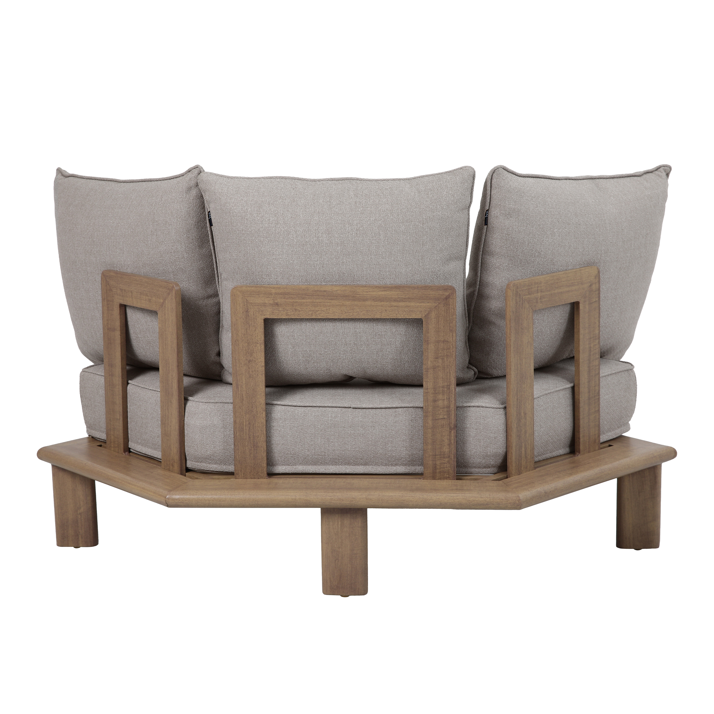 AXI Avery Lounge Set with Side Tables Wood-Look with Beige