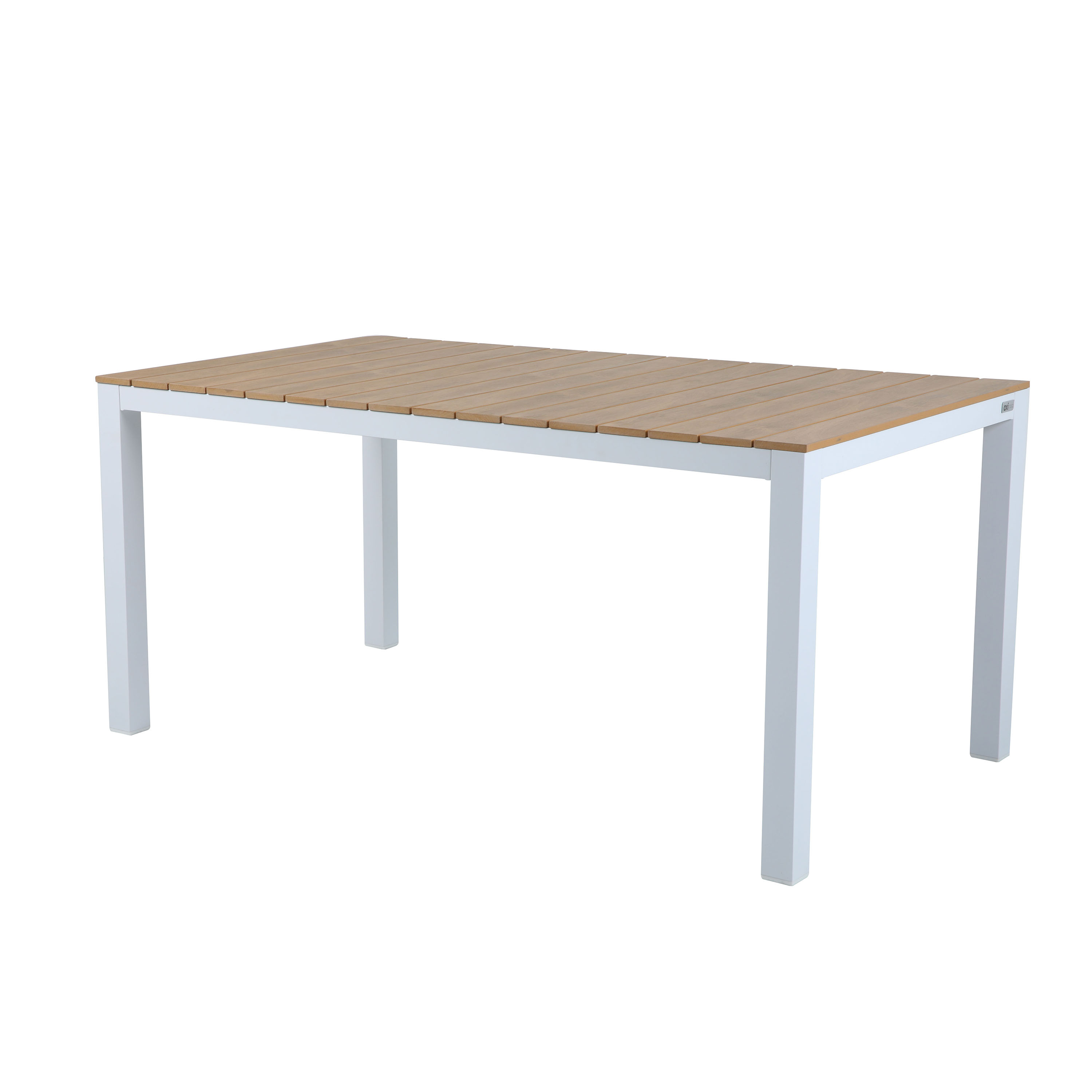 AXI Suvi Dining Garden Table White with Polywood in Teak Effect
