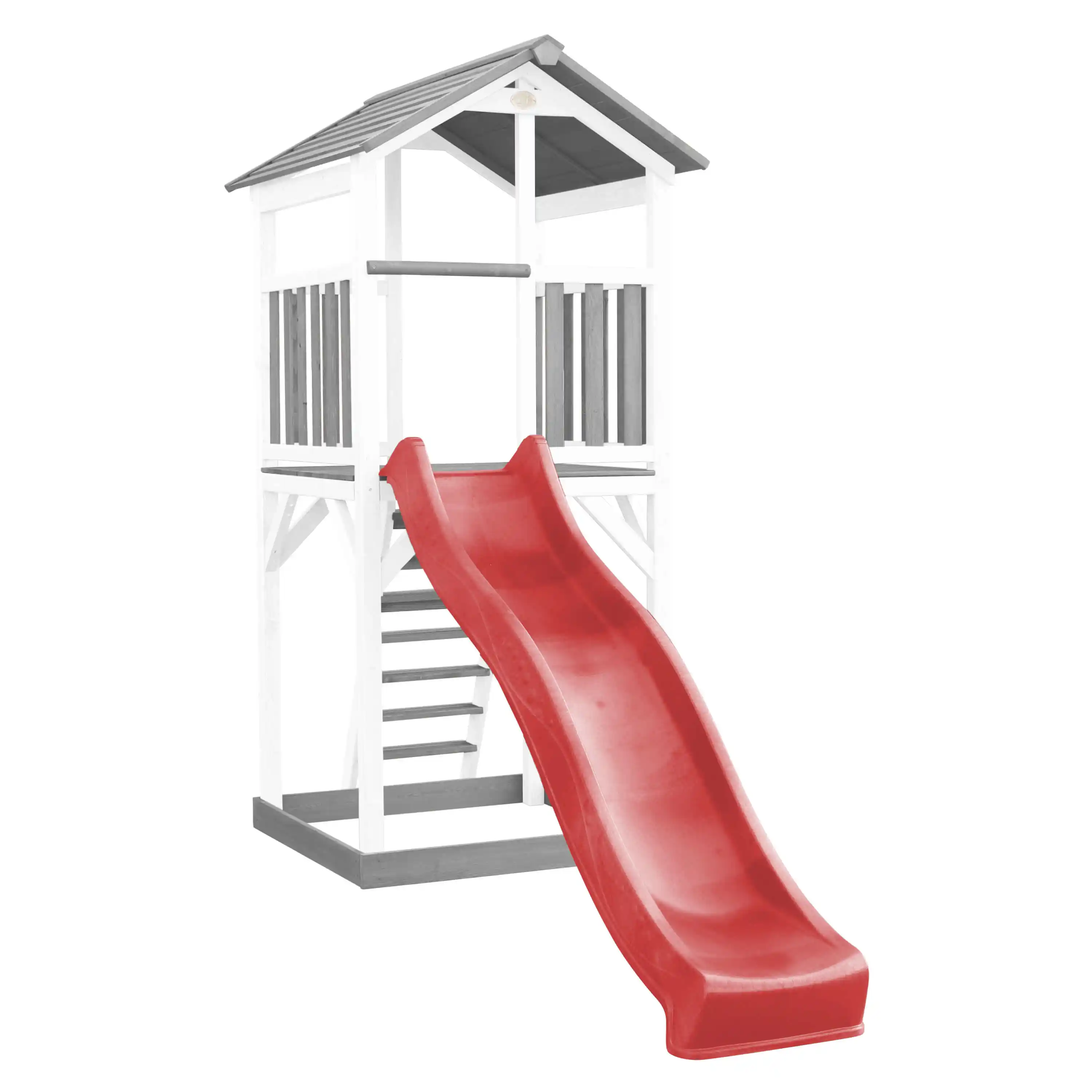 AXI Beach Tower Speeltoren Grijs/wit - Rode Glijbaan