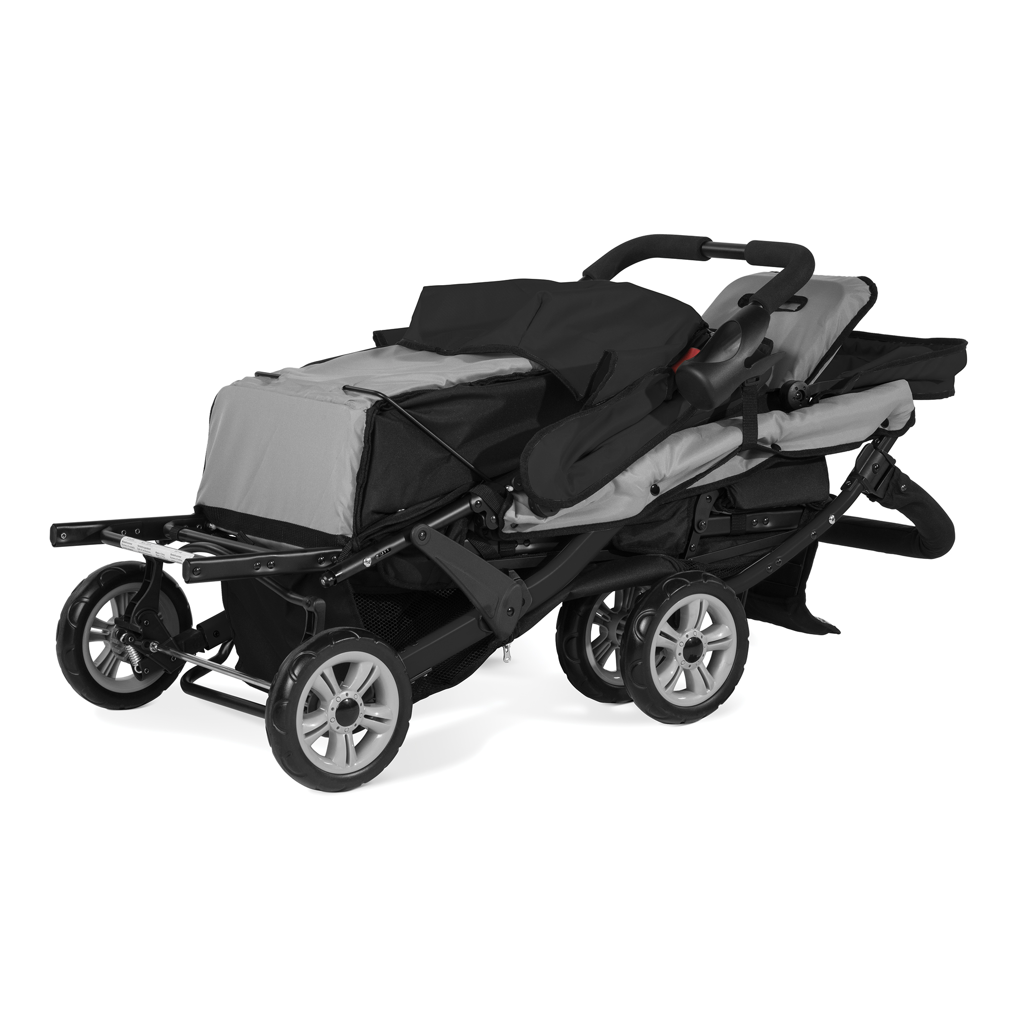 Gaggle Compass kinderwagen / buggy voor 3 kinderen in zwart