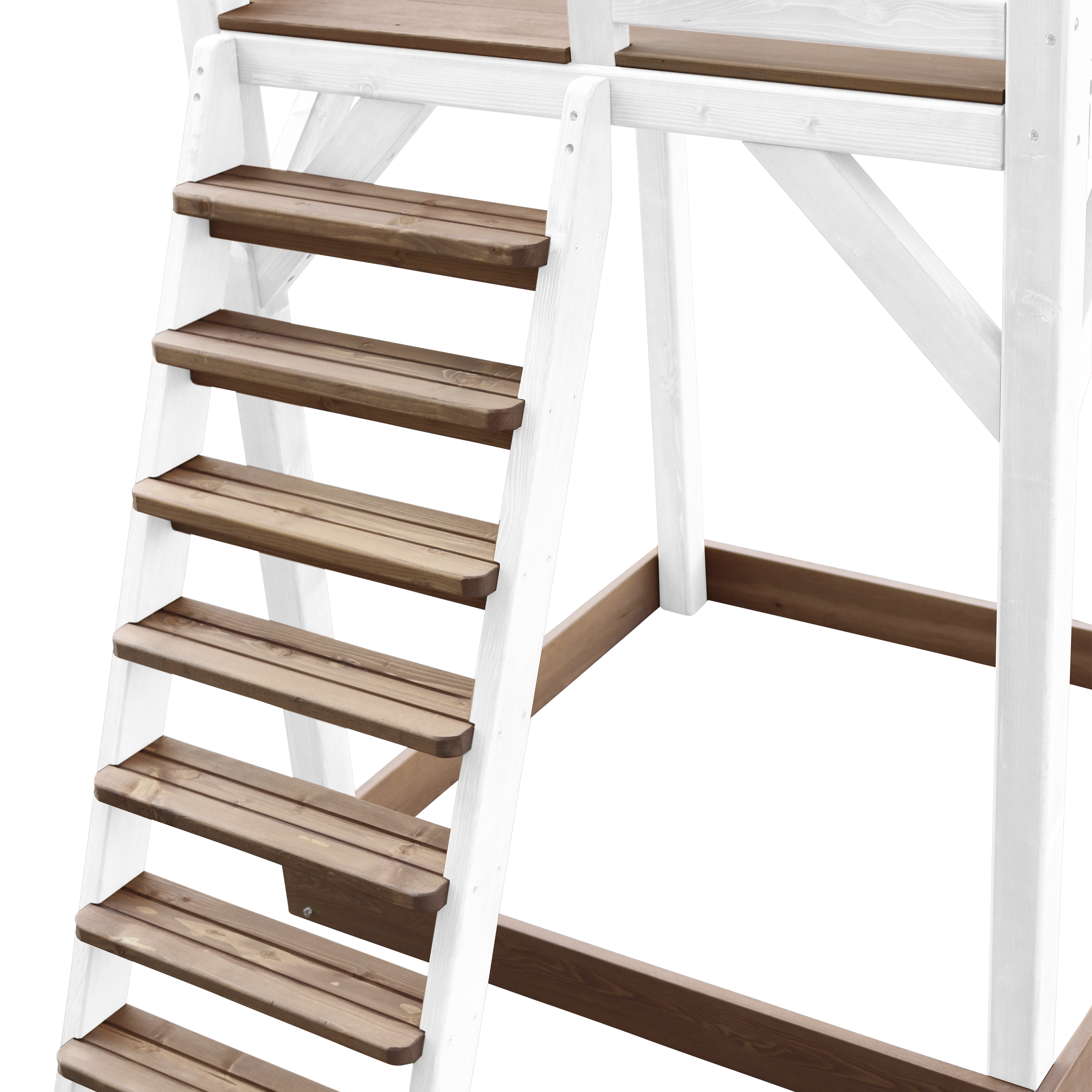 AXI Beach Tower with Single Swing Set Brown/White - Grey Slide-8717973939290 AXI Beach Tower with Single Swing Set Brown/White - Grey Slide