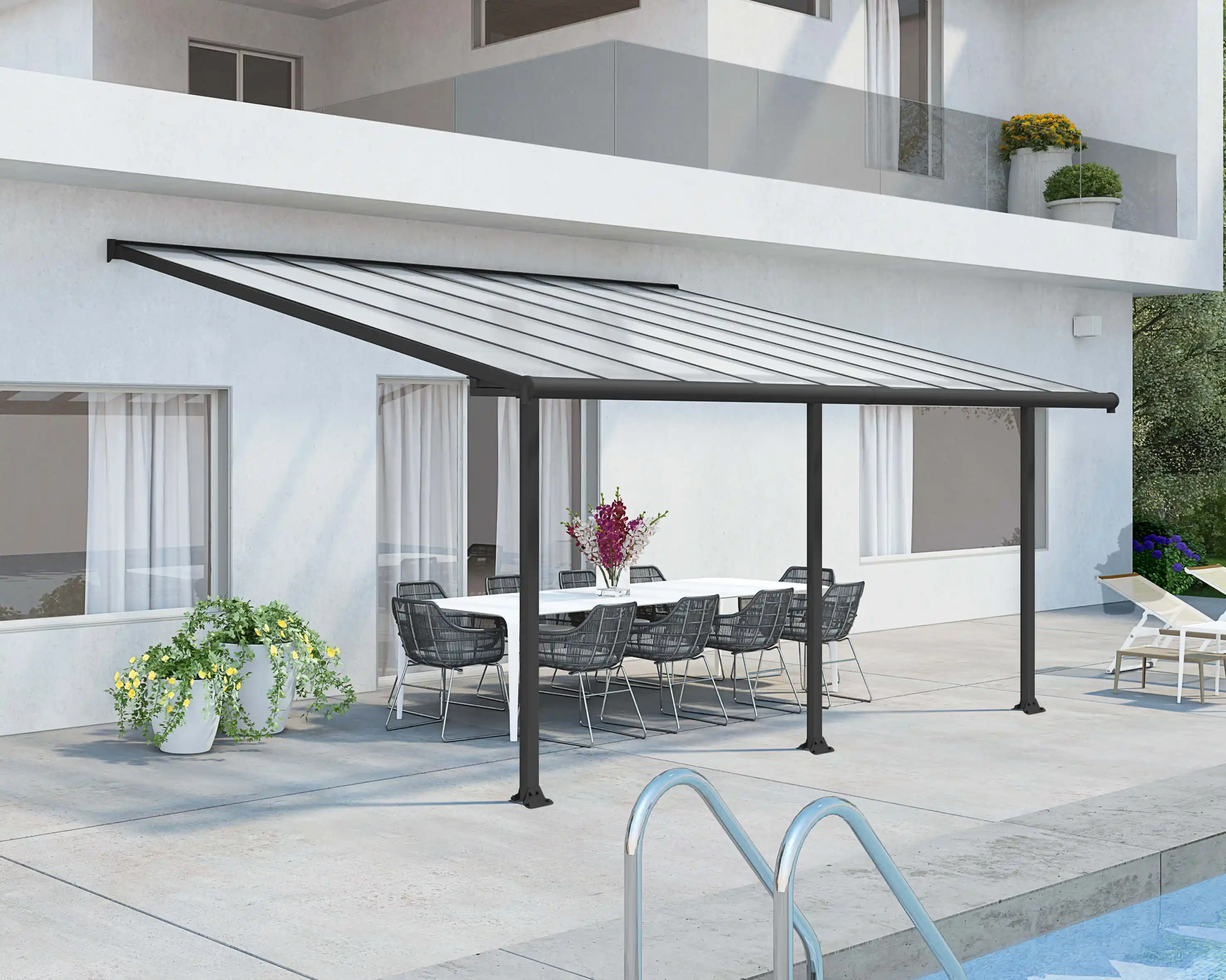 Canopia Olympia 546X294 cm Terrasoverkapping Donkergrijs Helder