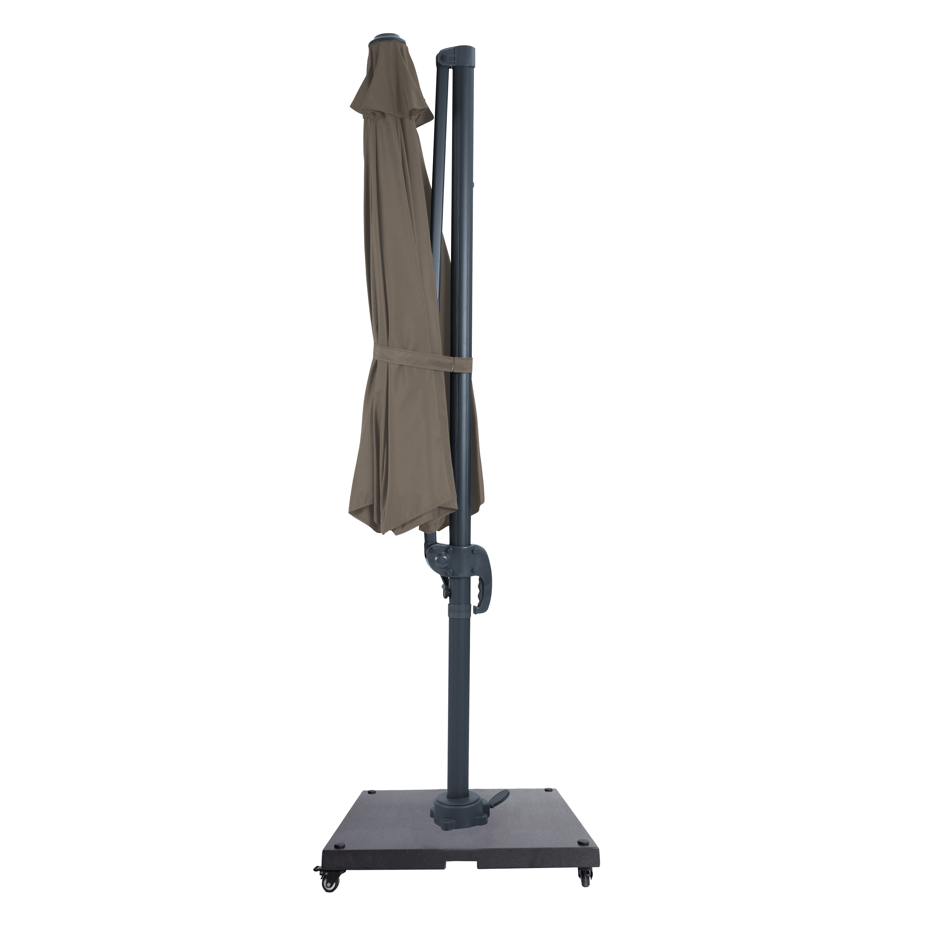 AXI Marisol Cantilever Parasol Ø 300cm incl. parasol base with wheels Anthracite/Taupe – Complete set