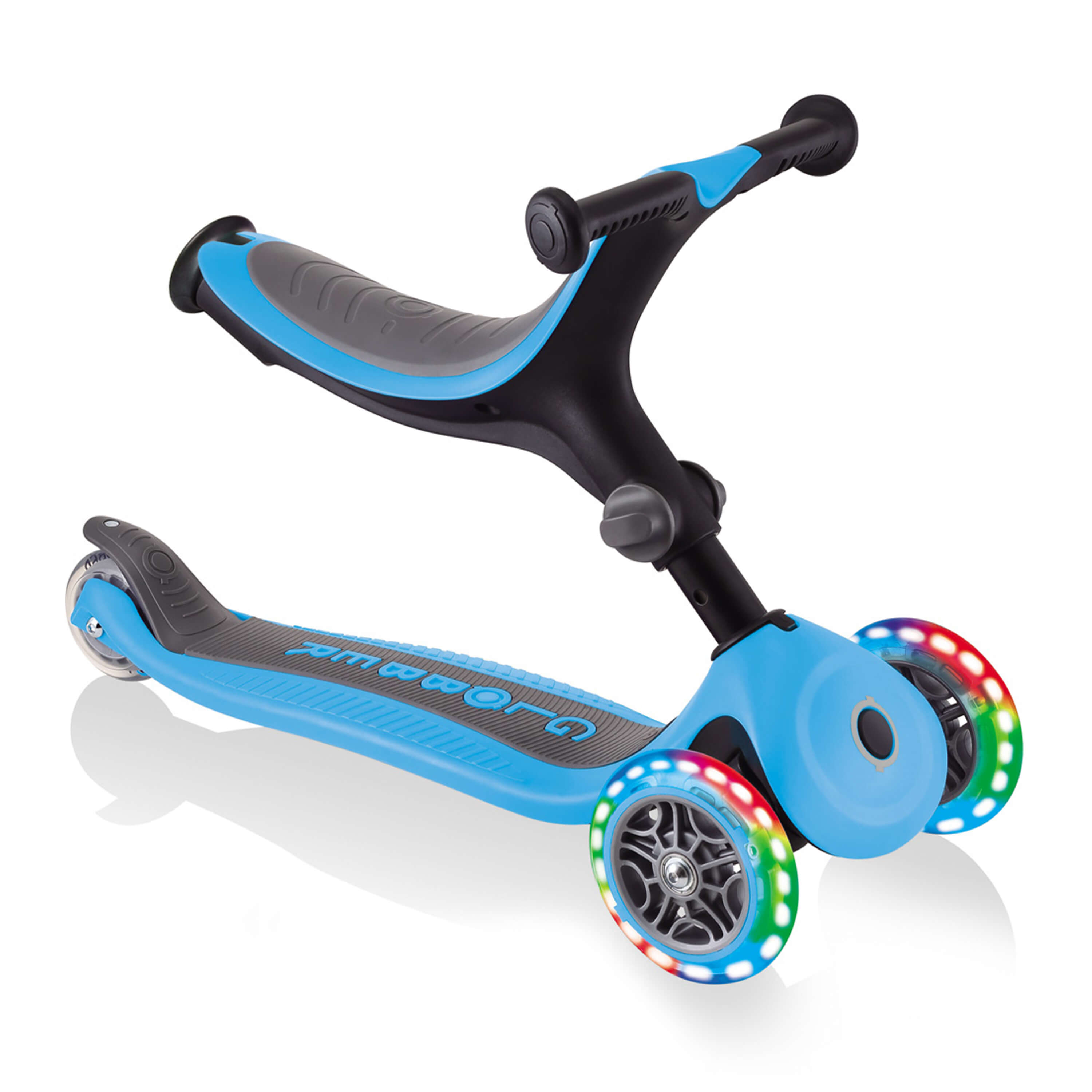 Globber Go Up Foldable Plus Lights 3-in-1 Step lucht blauw