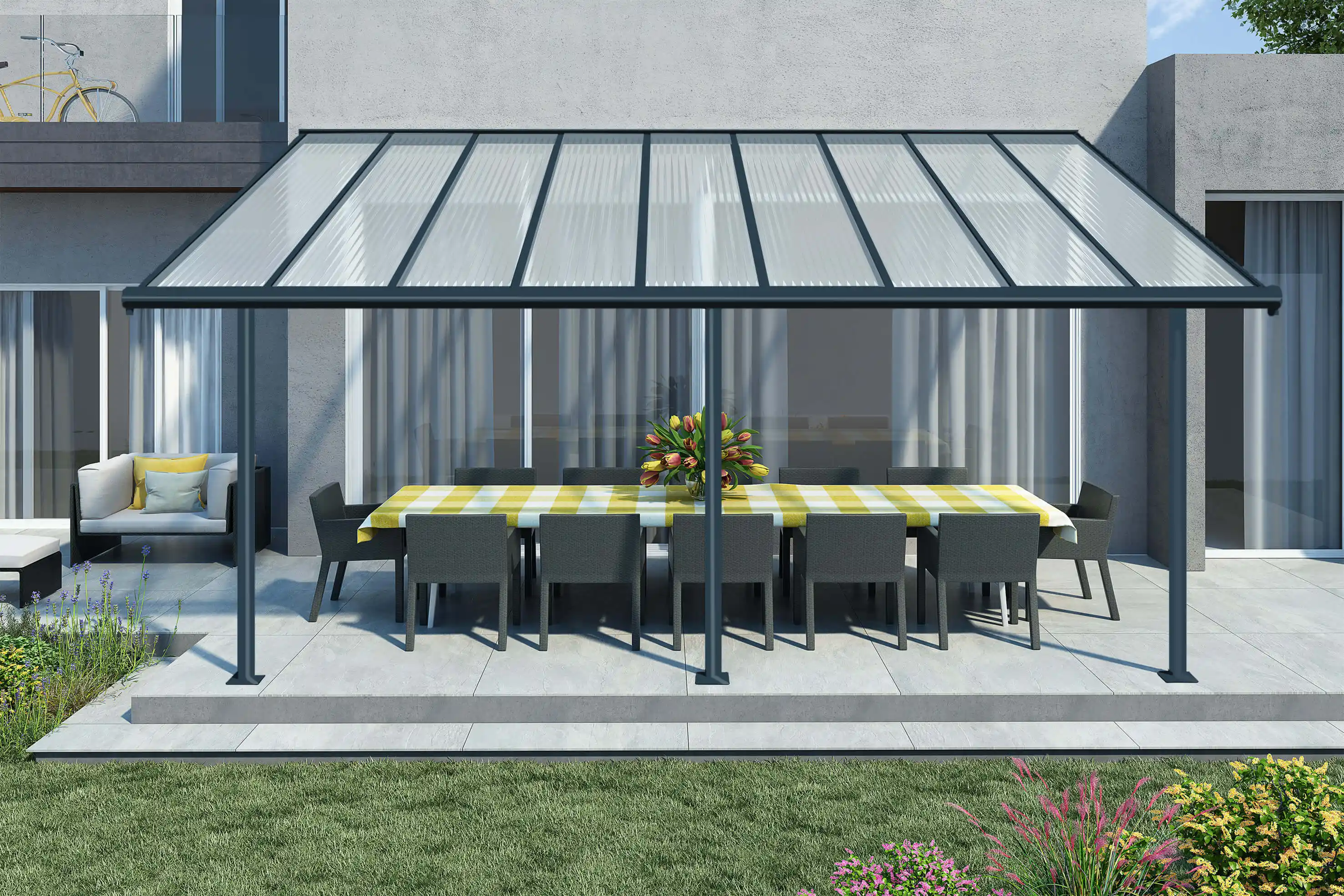 Canopia Olympia 546X294 cm Terrasoverkapping Donkergrijs Helder