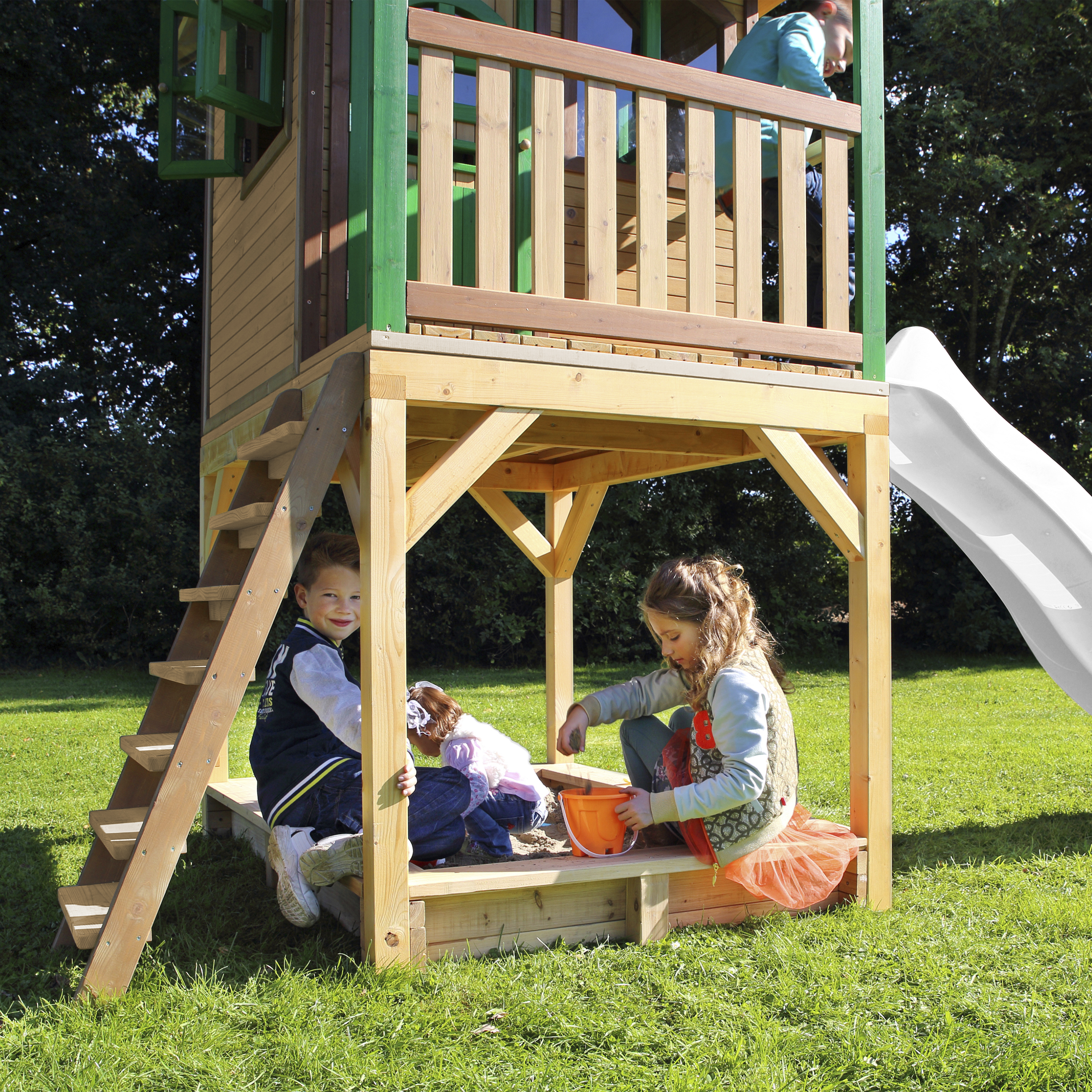 AXI Sarah Playhouse Brown/Green - White Slide