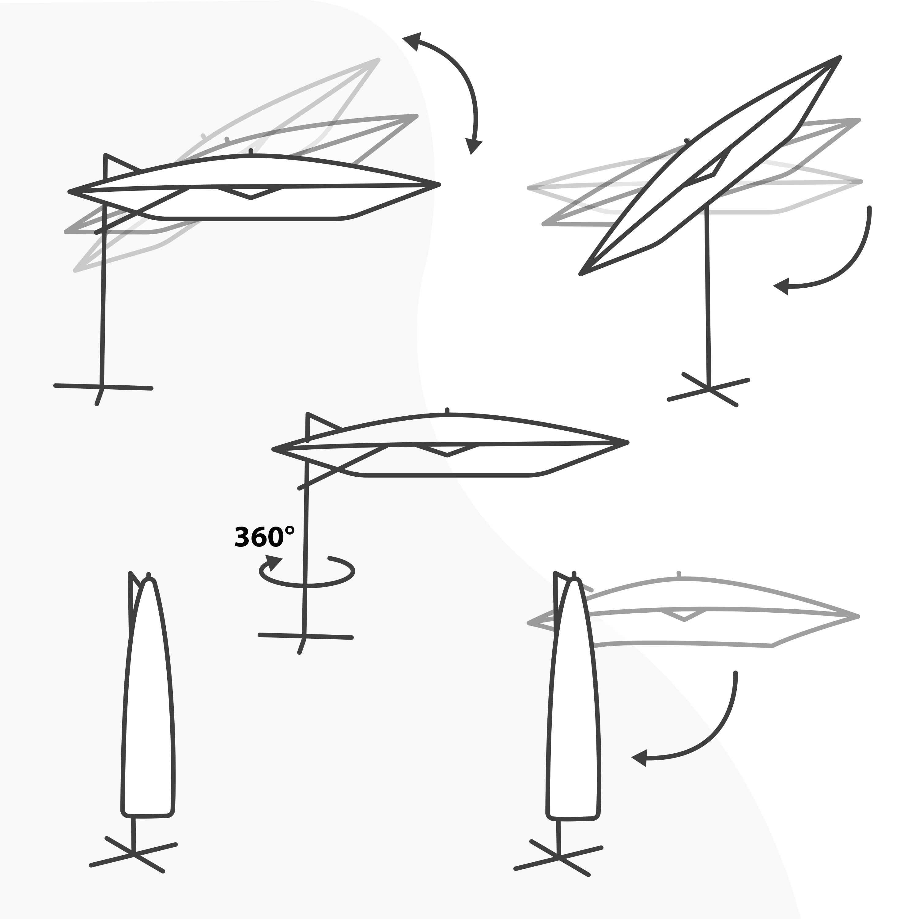 AXI Apollo Premium Cantilever Parasol 300x300cm incl. granite base with wheels Anthracite/Beige – Complete set