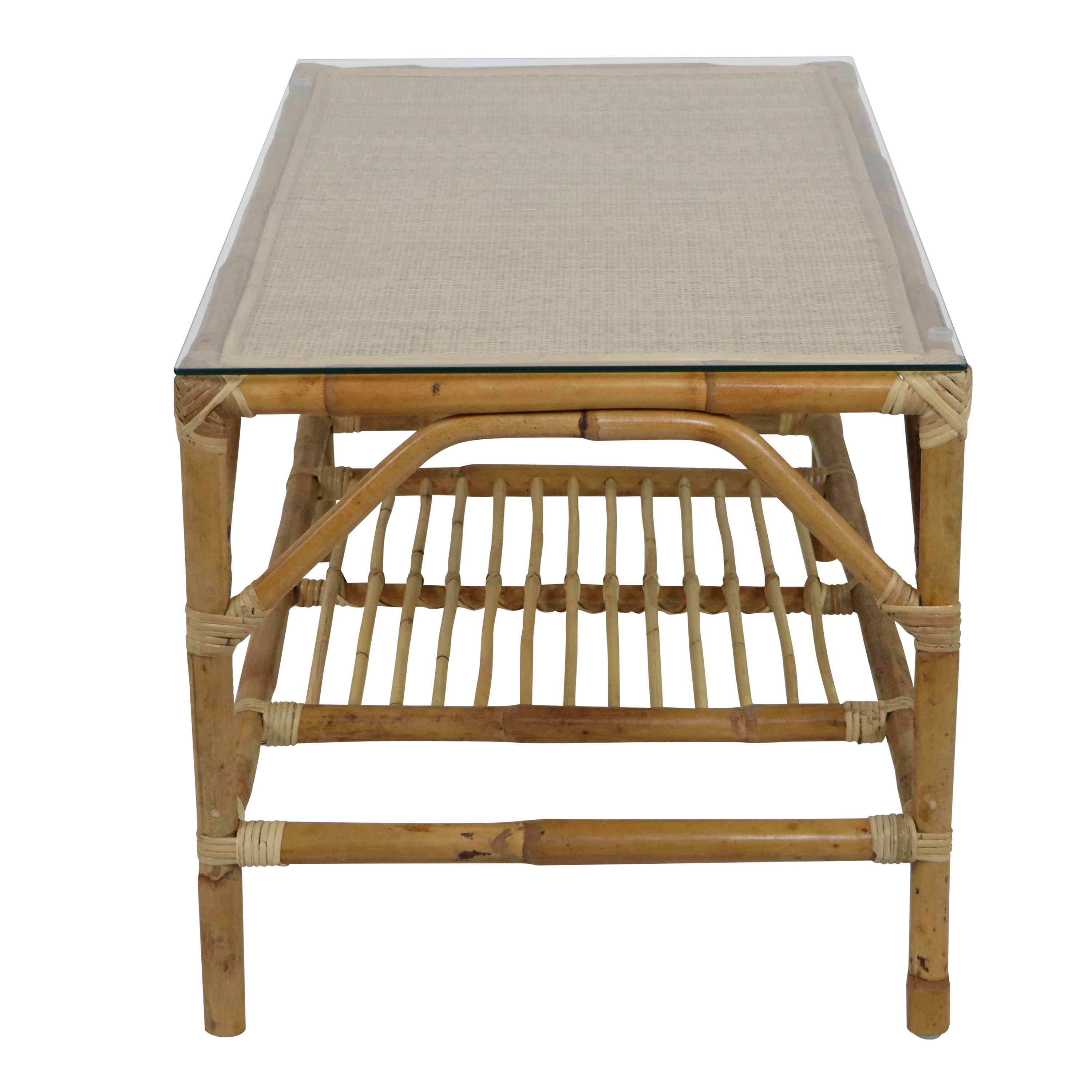 AXI Mary Rattan Lounge Set – 4-Piece with Sofa. Table. and 2 Chairs Natural/White