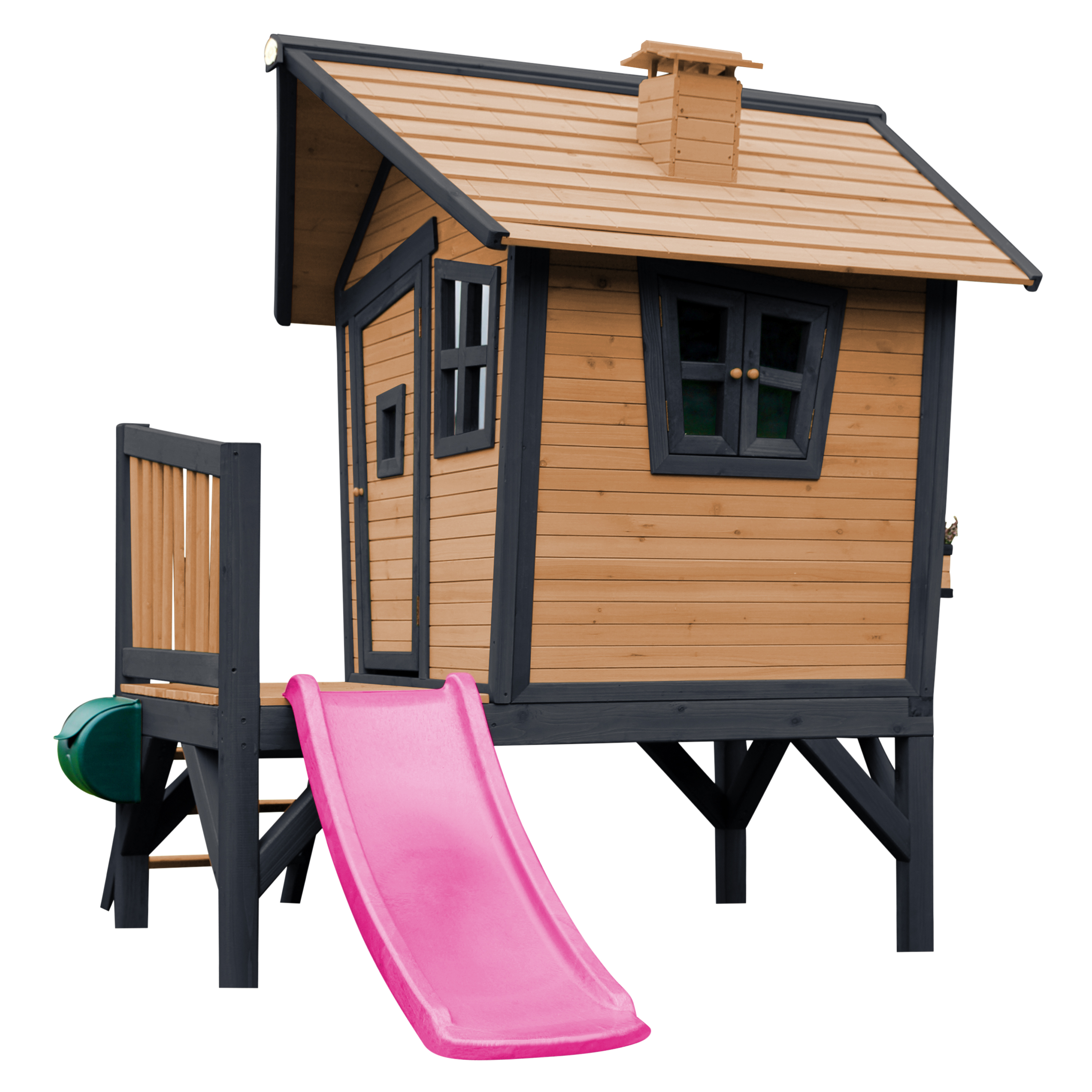 AXI Robin Playhouse Brown/Anthracite - Purple Slide-8720365060465 AXI Robin Playhouse Brown/Anthracite - Purple Slide