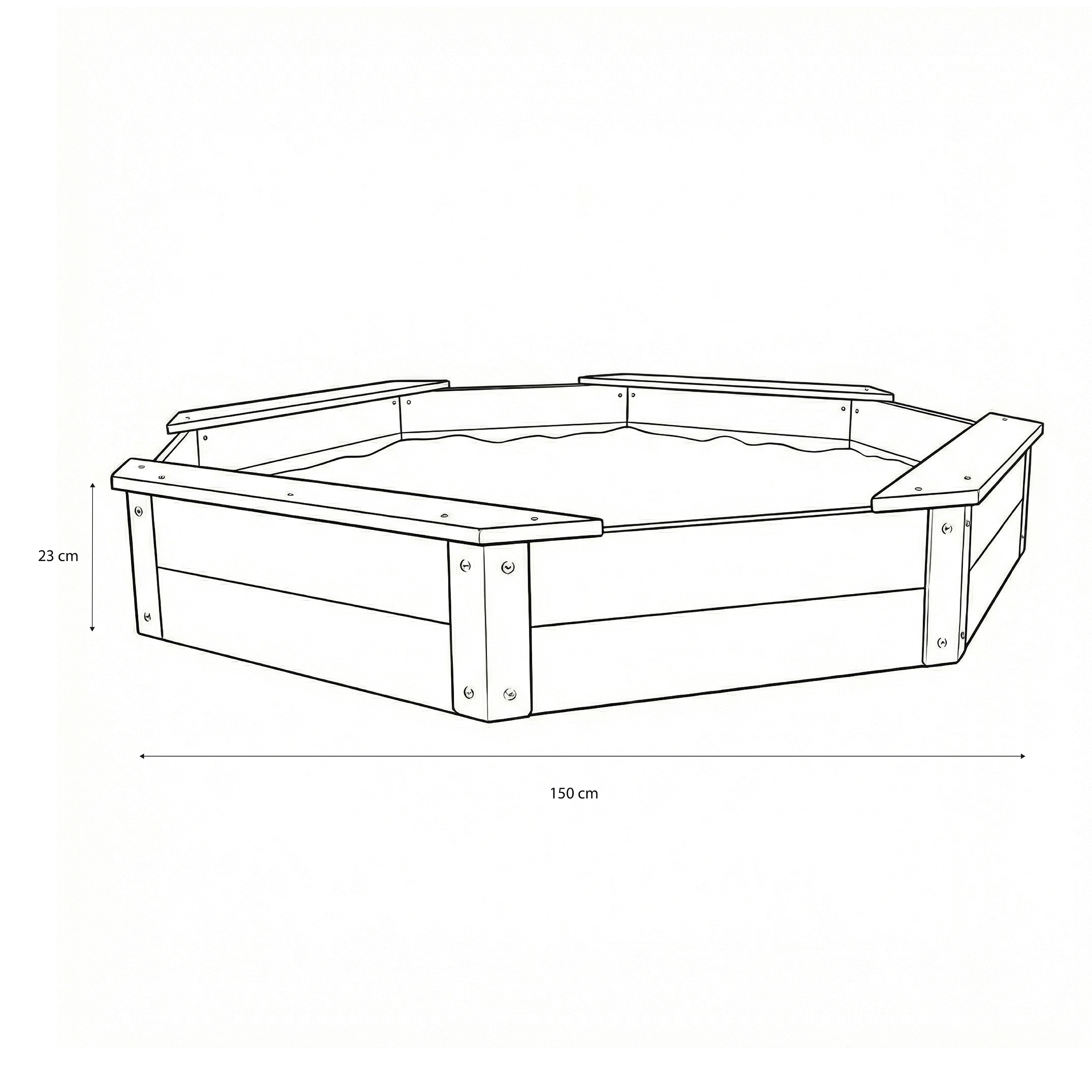 AXI Onno XL Sandbox Octagonal - 150 x 150 cm - Brown/Anthracite