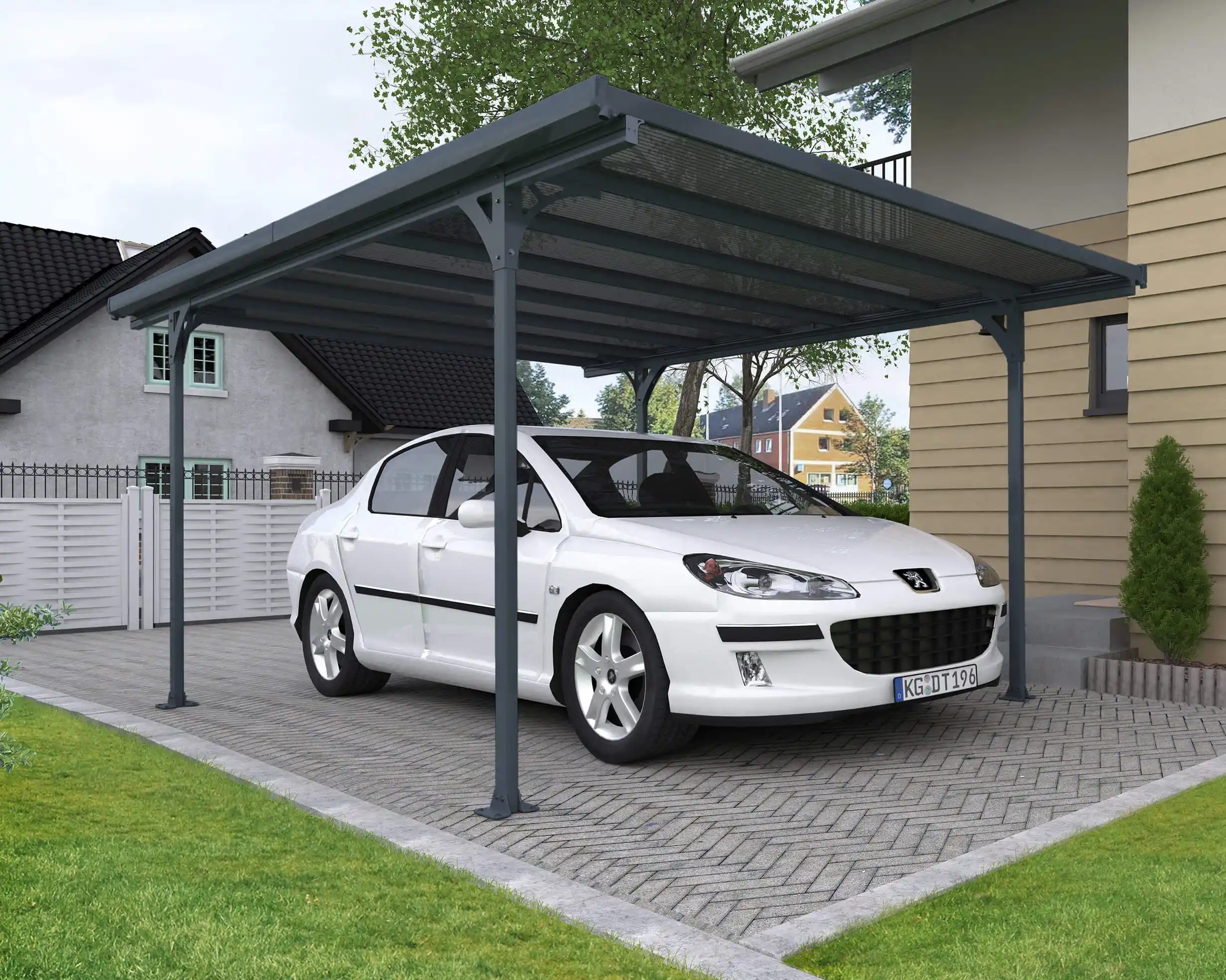 Canopia Verona 504X299 cm Carport Enkel Donkergrijs Brons 